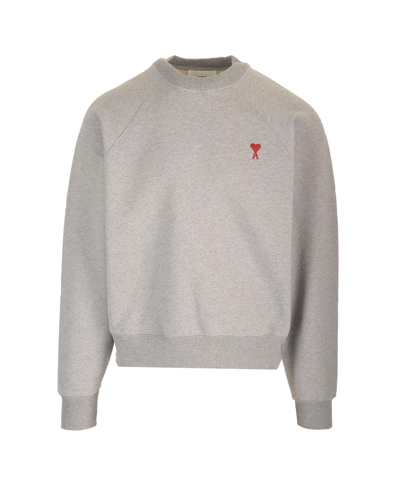 Ami Alexandre Mattiussi Grey Sweatshirt With Mini Logo - GREY