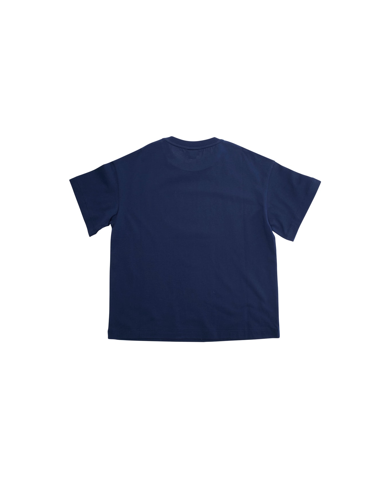Fendi Blue T-shirt With Round Neck And Maxi Logo Print On The Front In Cotton Boy - Blu