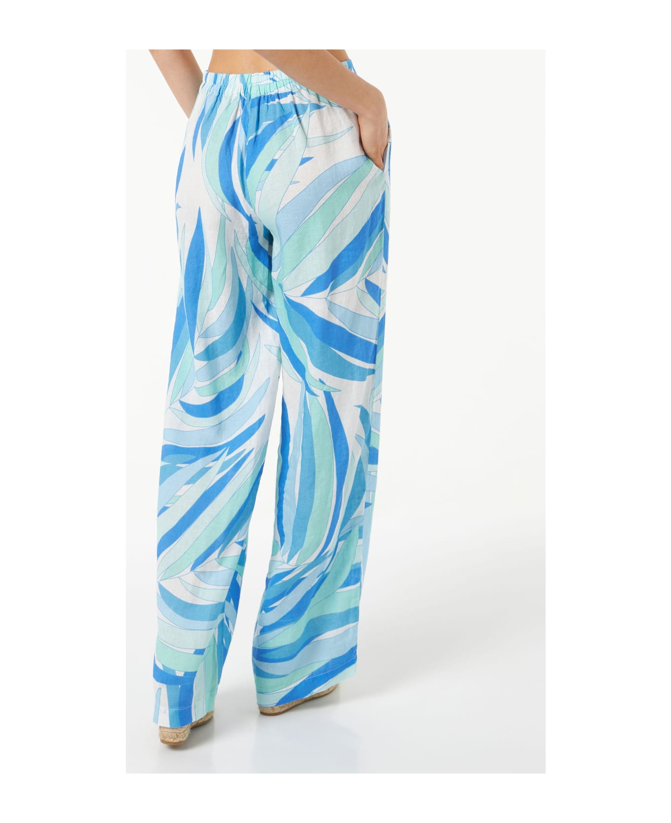 MC2 Saint Barth Woman Printed Linen Pants - BLUE