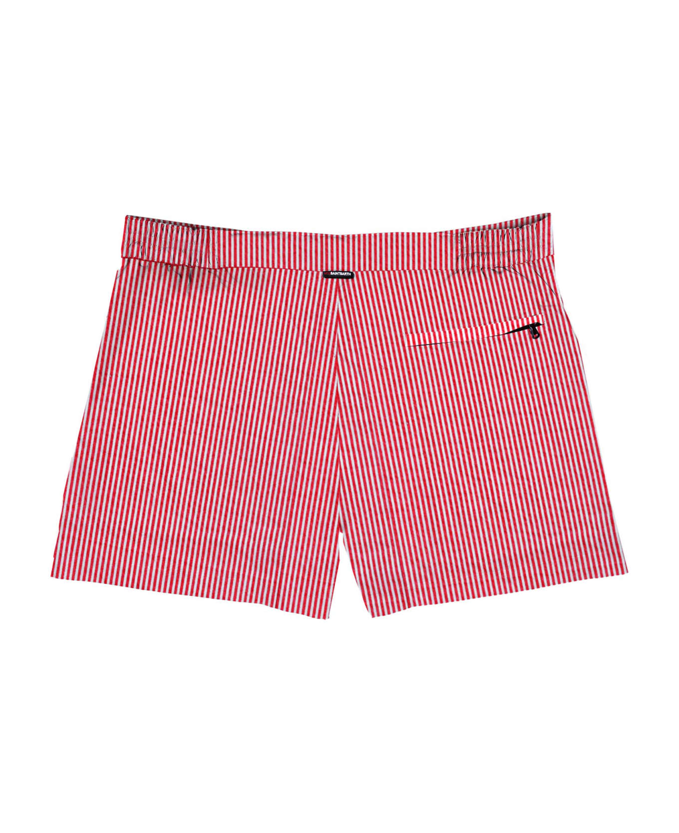 MC2 Saint Barth Man Swim Shorts With Red Striped - RED