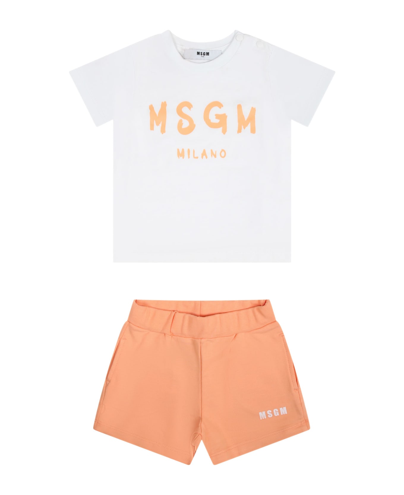 MSGM Orange Set For Babykids With Logo - Orange ボトムス