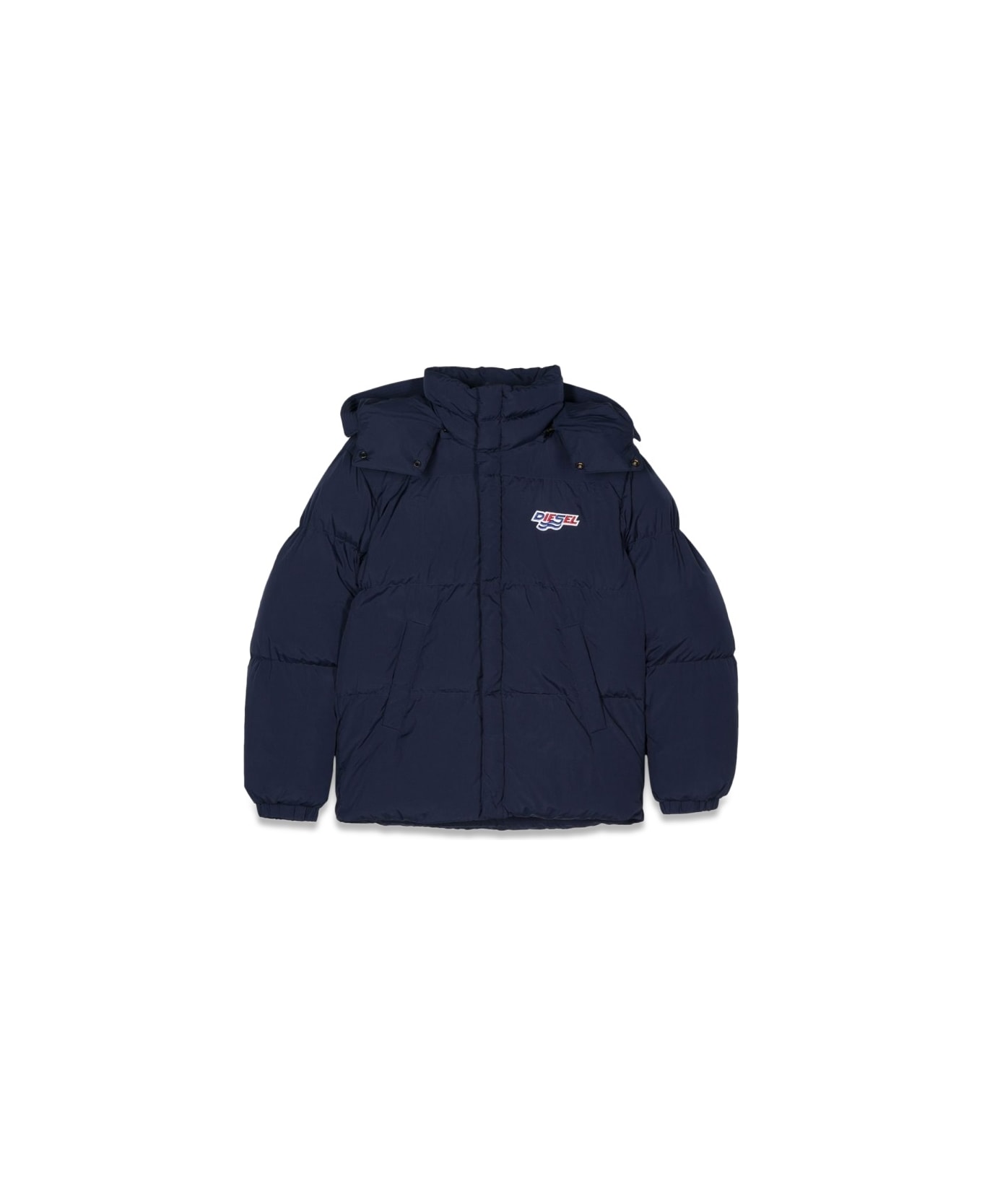 Diesel Padded Down Jacket With Hood - BLUE