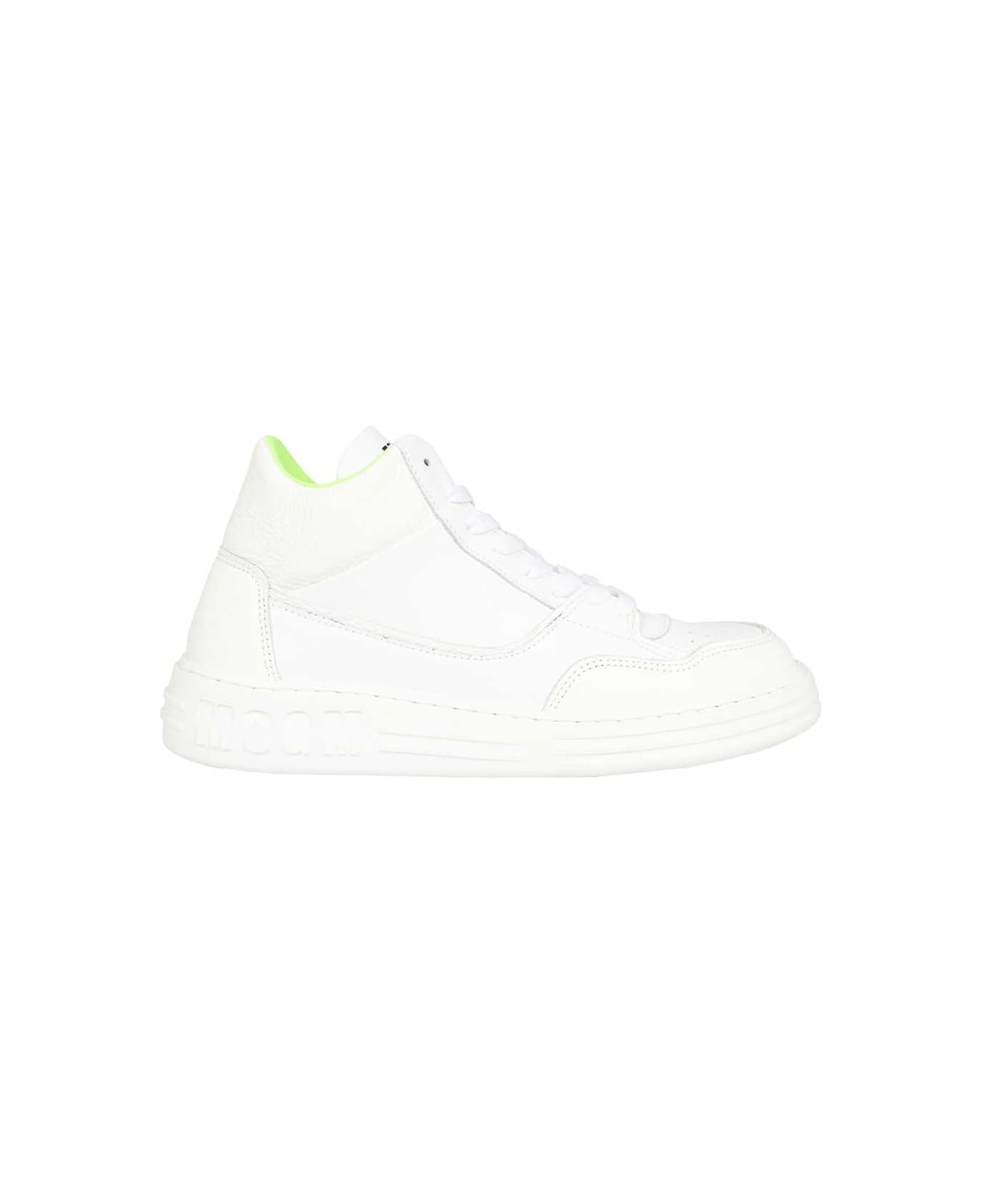 MSGM Leather Low Sneakers - White