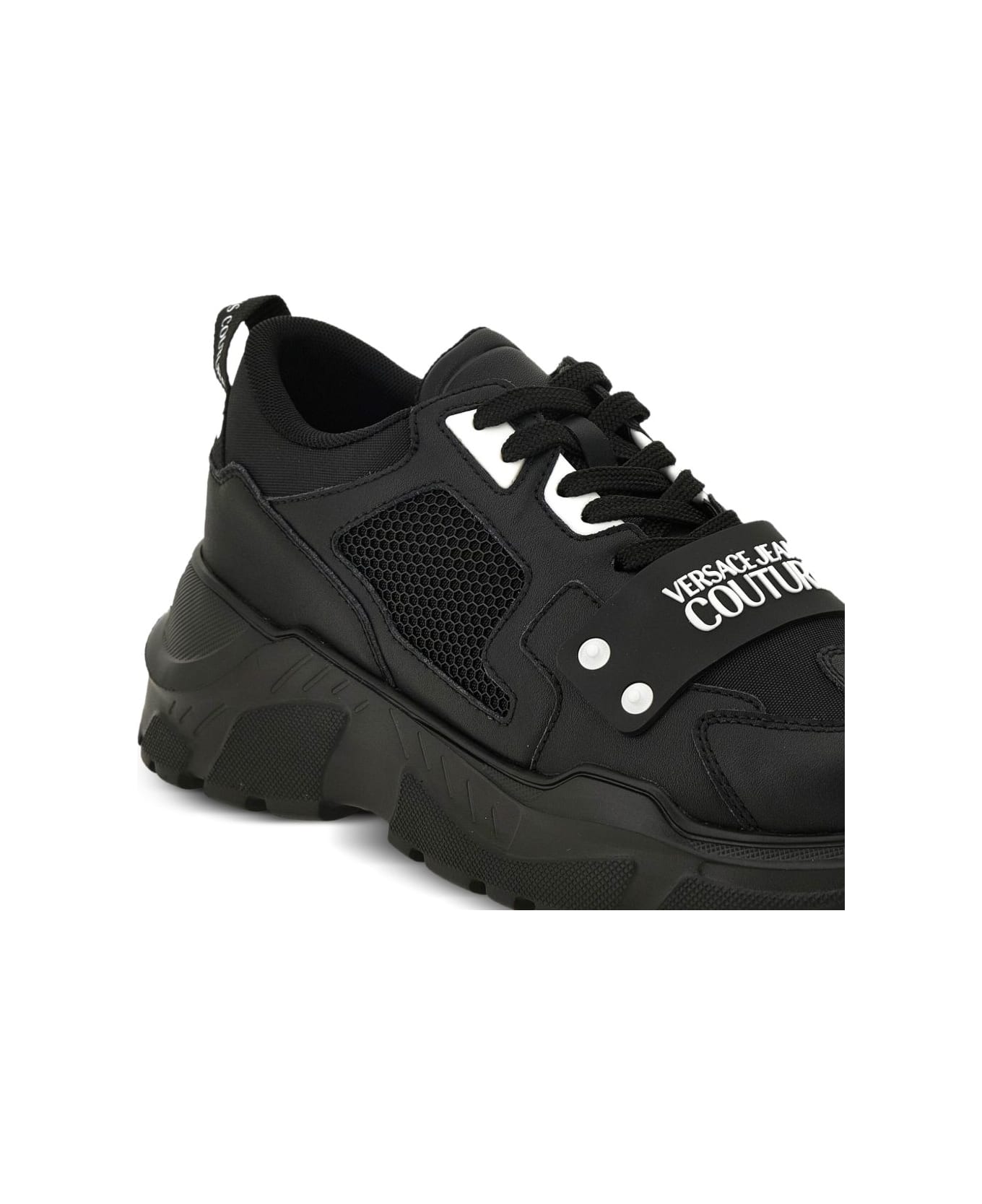 Versace Jeans Couture Sneakers With Appliqué - Black
