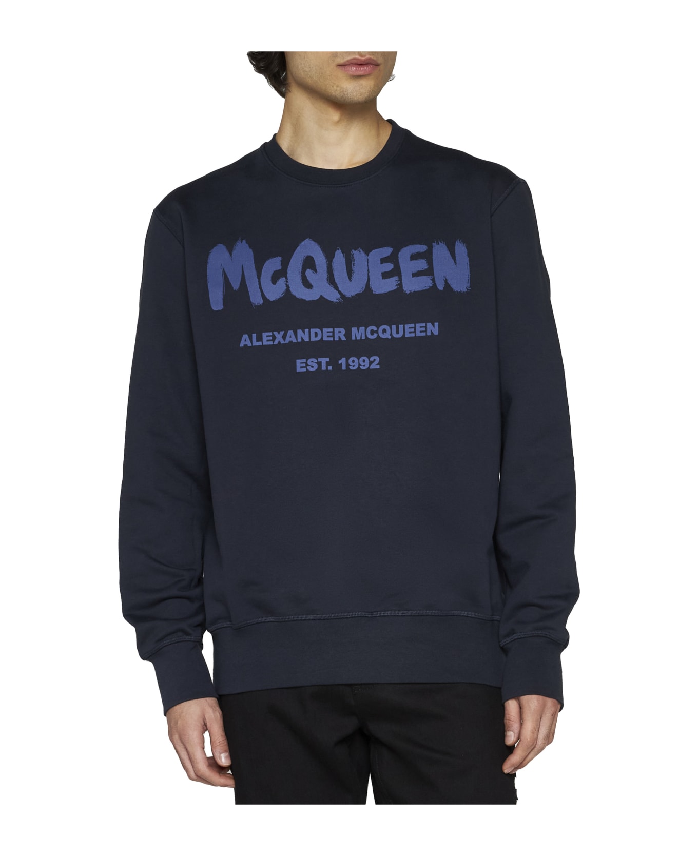 Alexander McQueen Cotton Logo Sweatshirt - Blue フリース