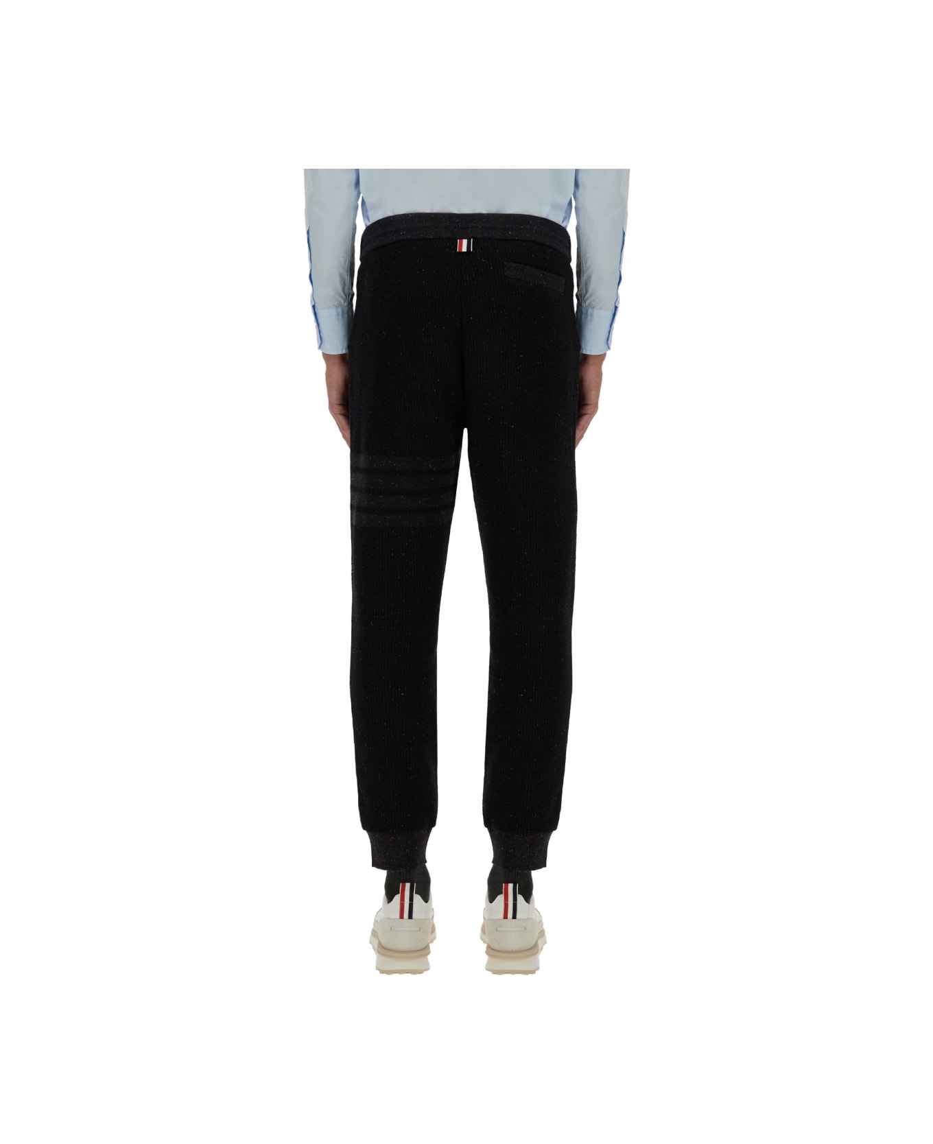 Thom Browne Silk And Cotton Pants - BLACK