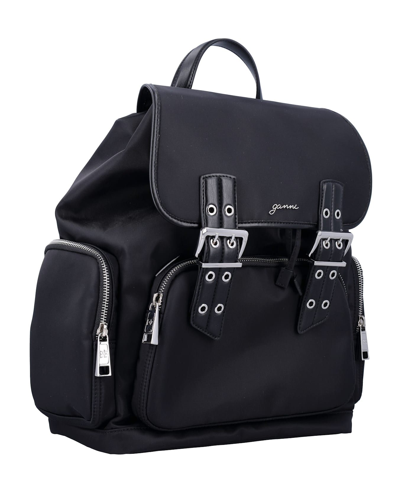Ganni Bucky Nylon Backpack - BLACK