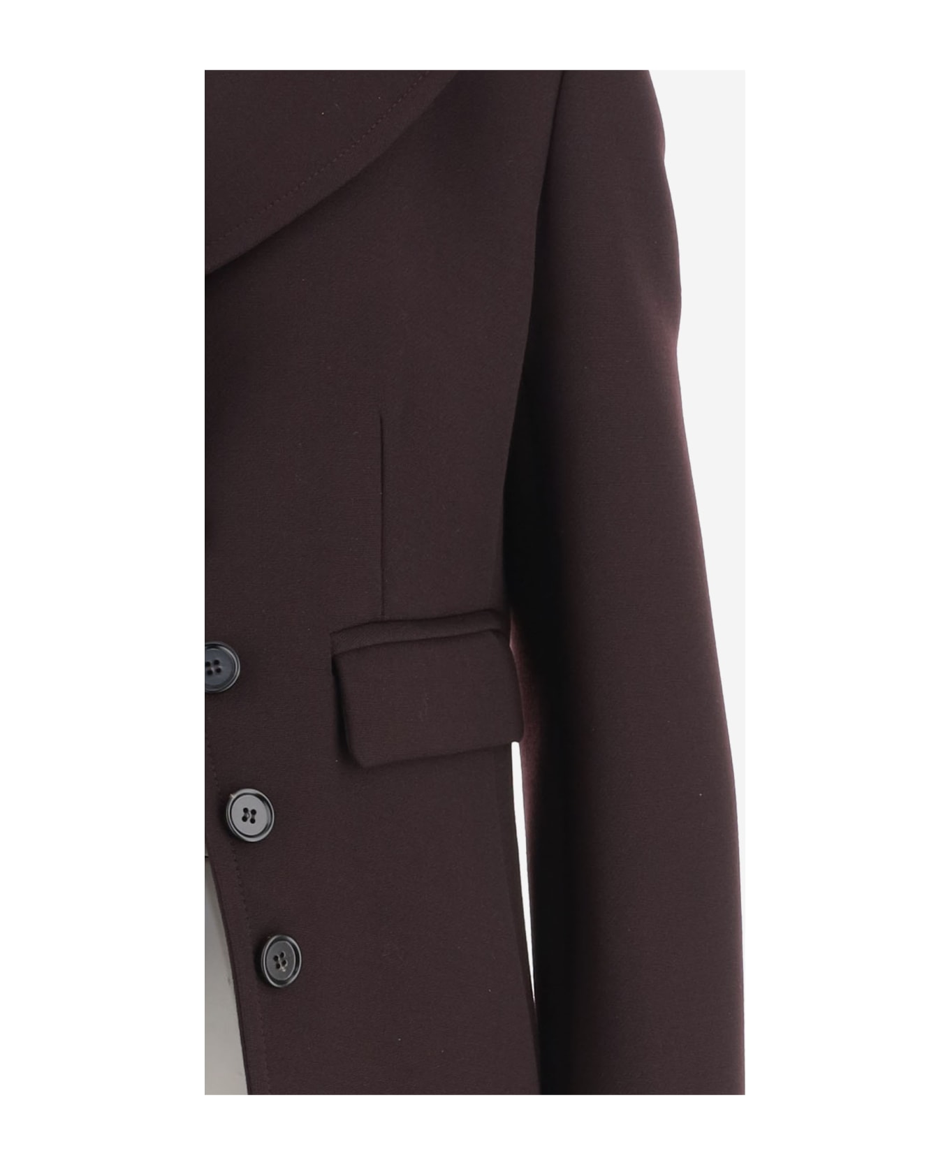 Chloé Herringbone Wool Jacket - Brown