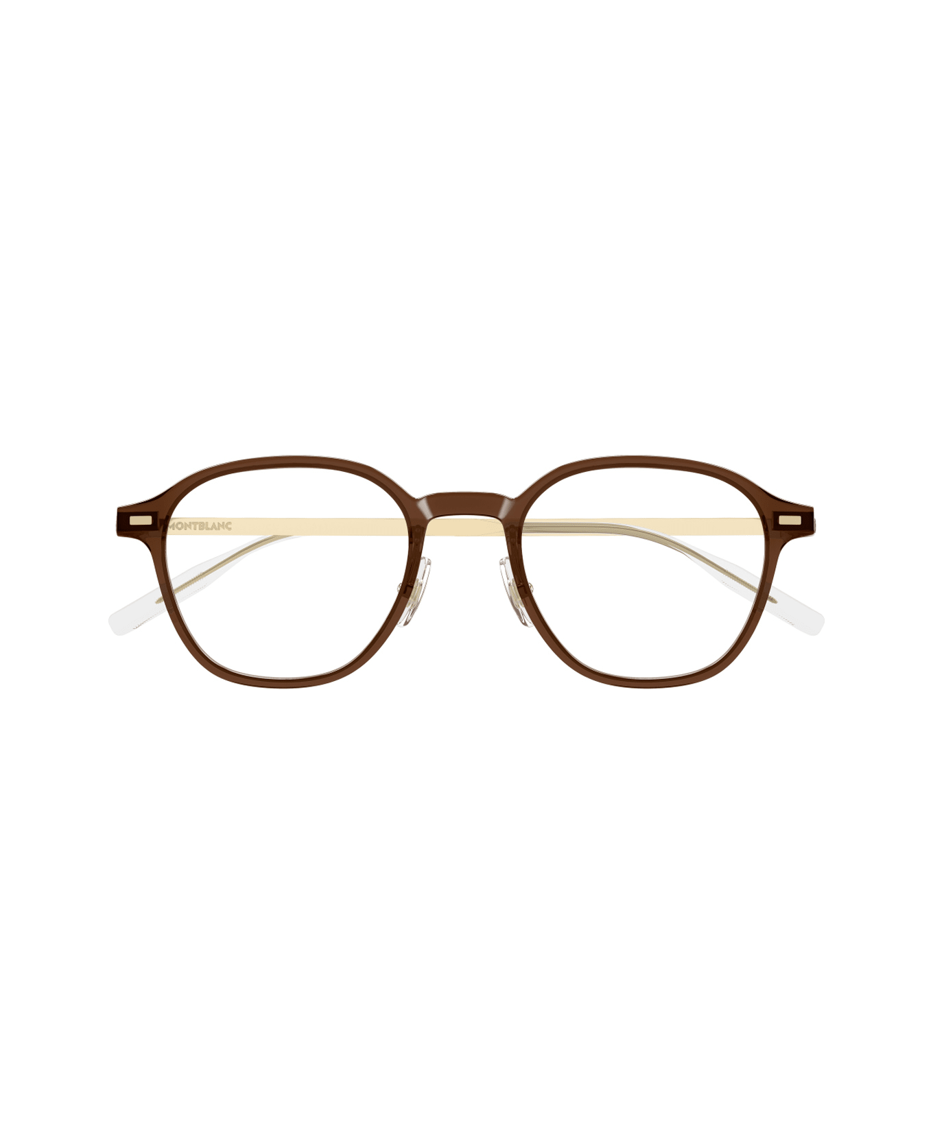 Montblanc Mb0427o Linea Snowcap 005 Brown Gold Glasses - Marrone