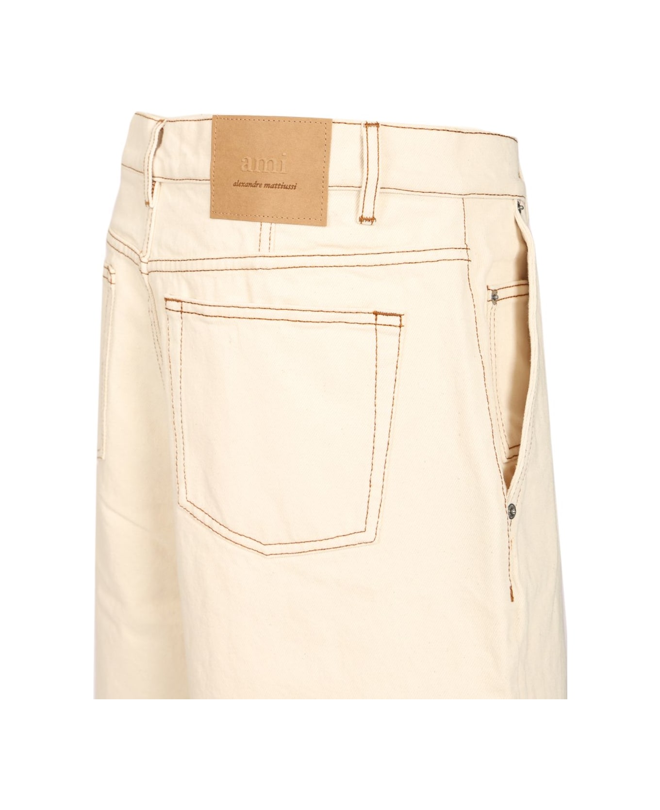 Ami Alexandre Mattiussi Wide Leg Jeans - WHITE