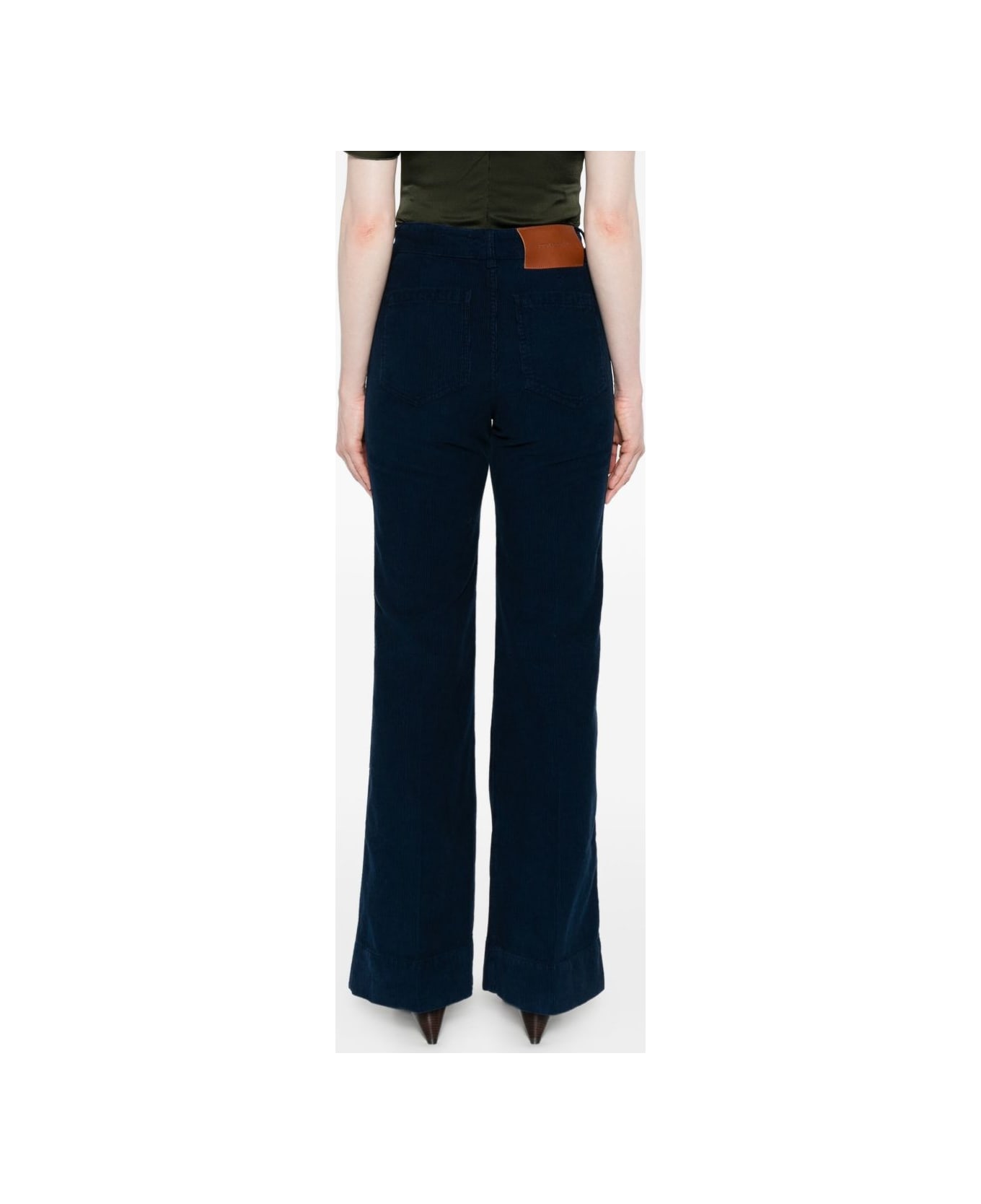 Victoria Beckham Blue Corduroy Trousers - Blue