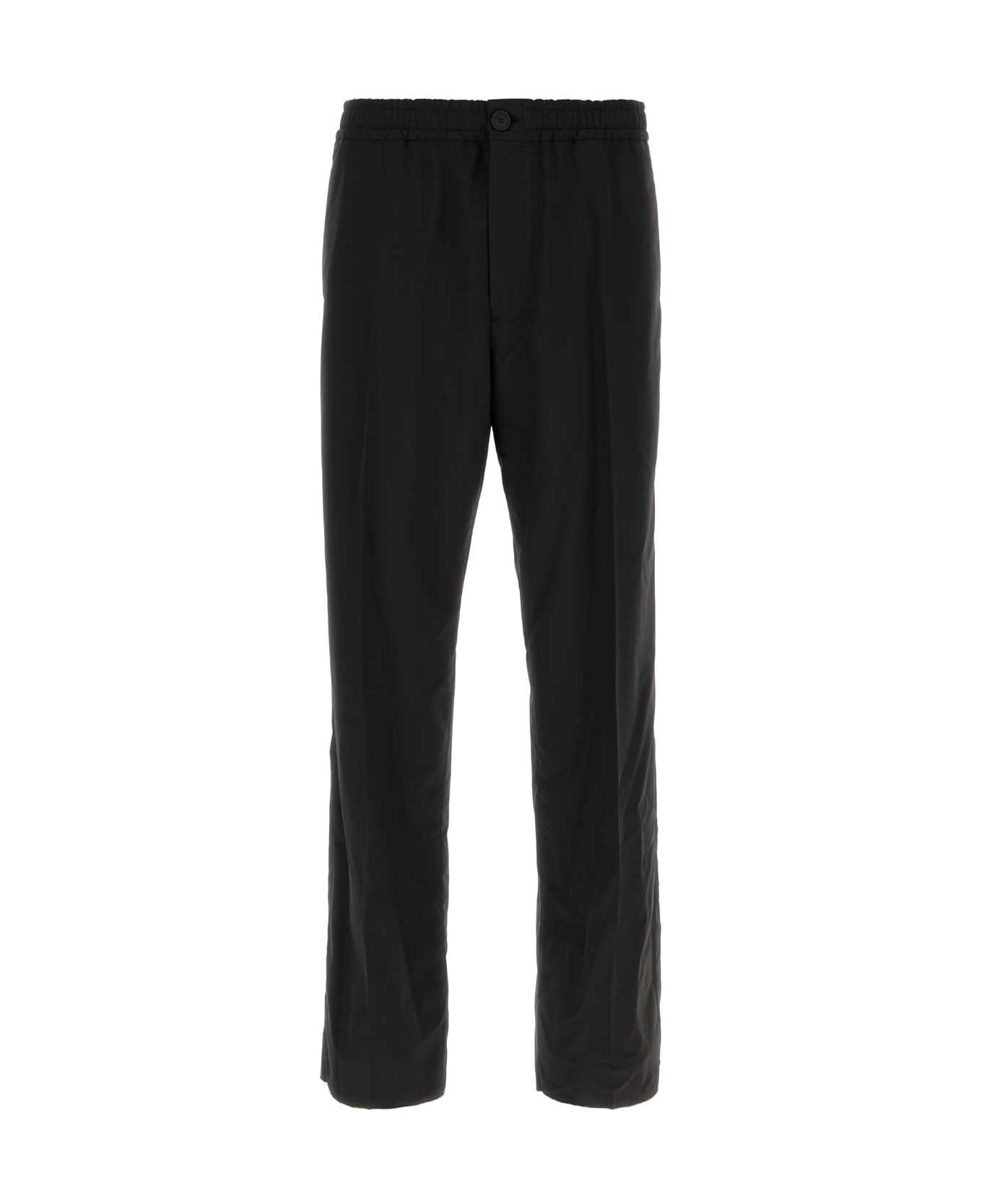 Ferragamo Black Wool Blend Pant - NEROBIANCONATURALE