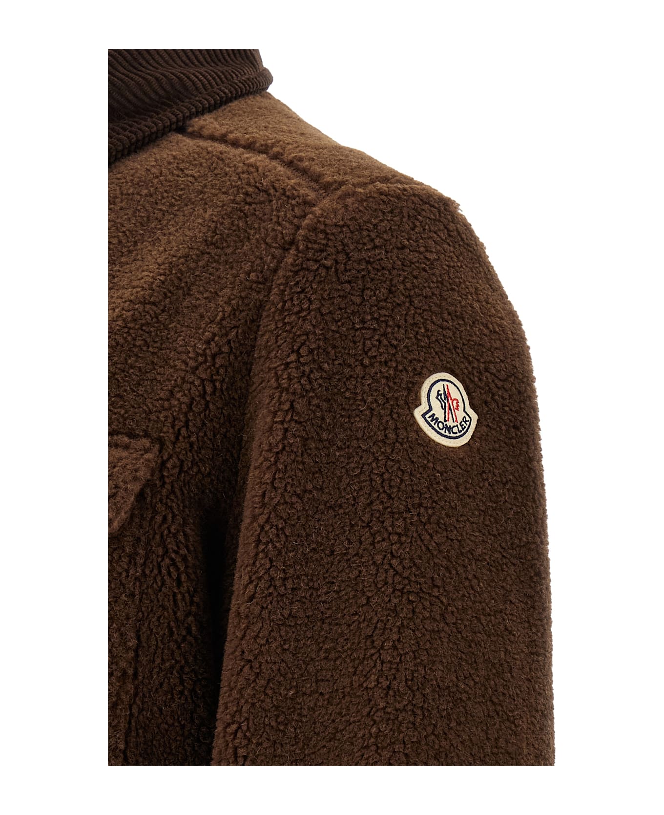 Moncler Teddy-effect Jacket - Brown