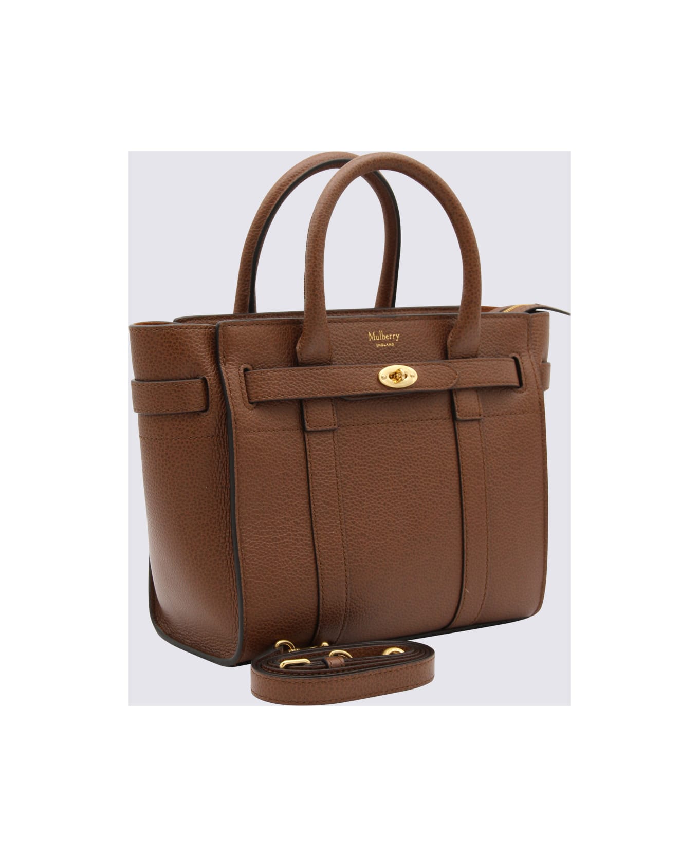 Mulberry Brown Leather Bayswater Handle Bag - OAK