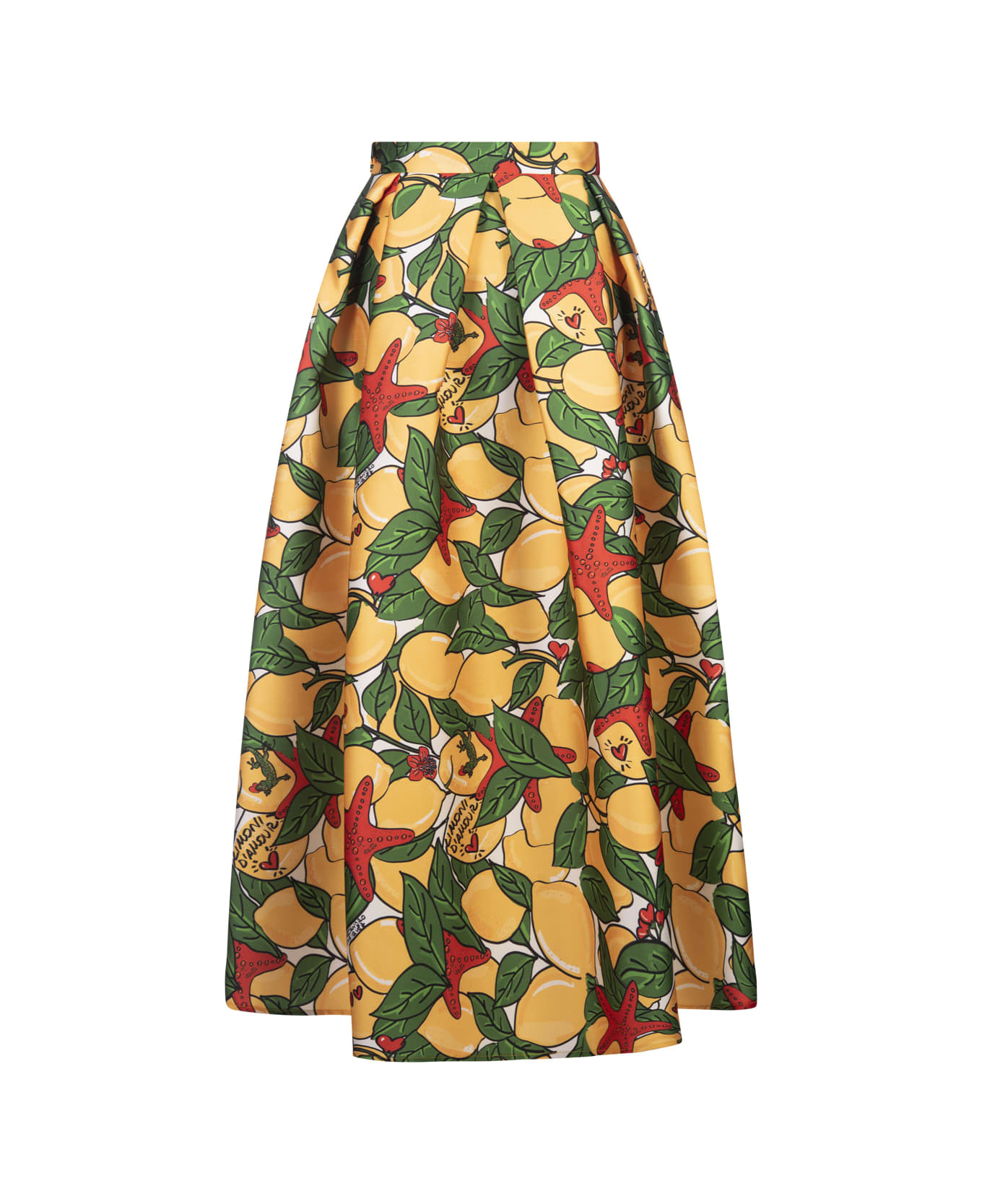 Alessandro Enriquez Long Skirt With Lemons Print - Green