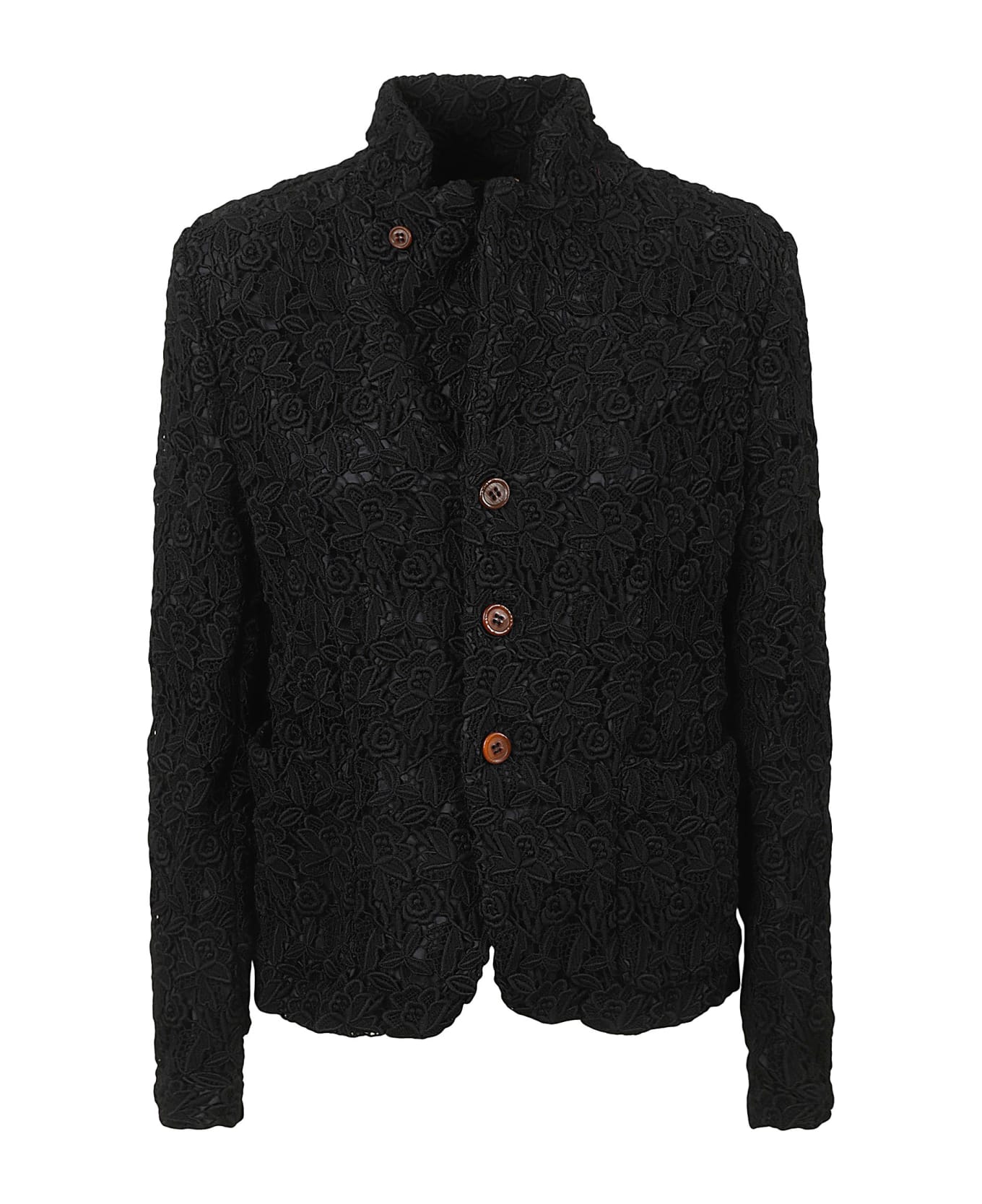 Comme des Garçons Comme des Garçons High-neck Embroidered Jacket - Black