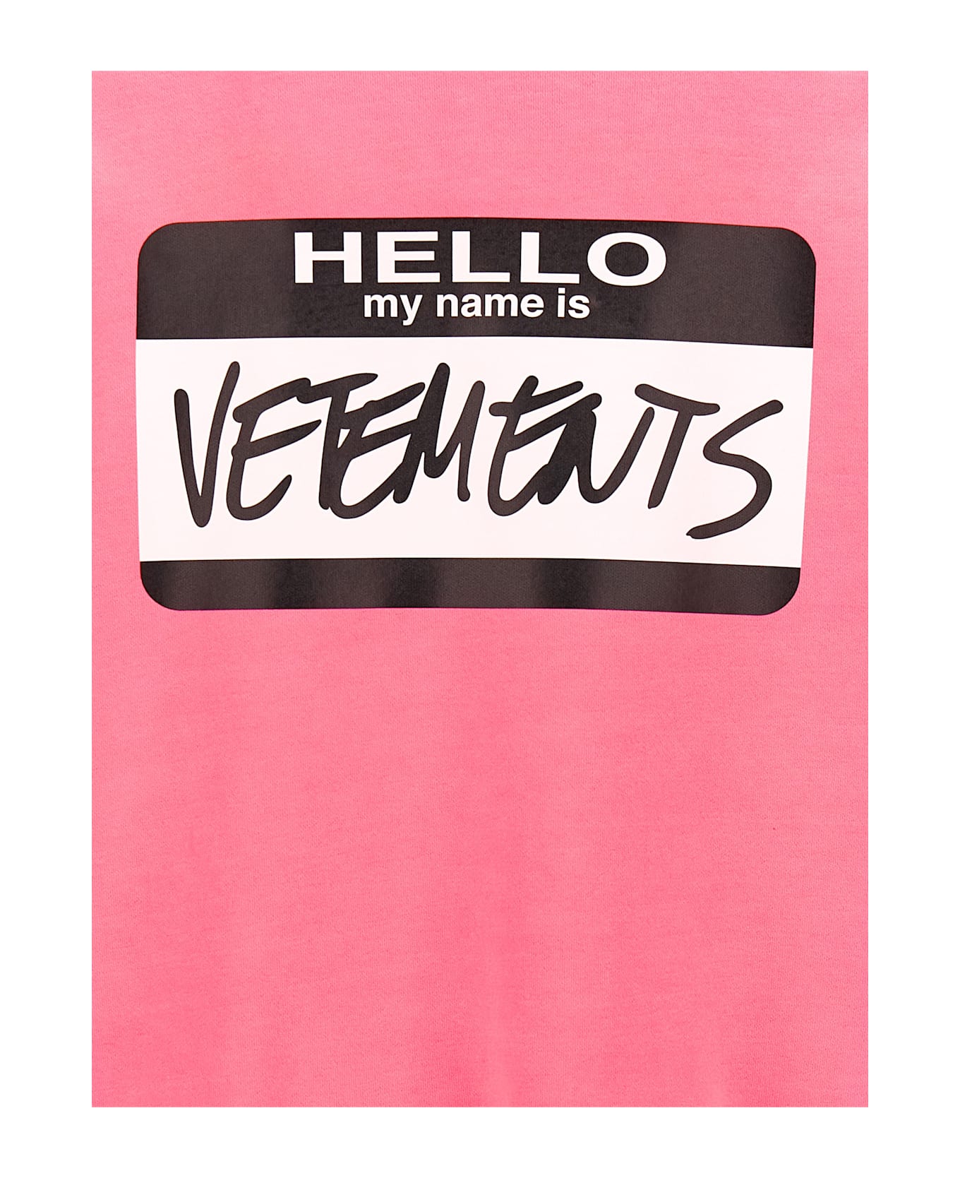 VETEMENTS 'hello My Name Is Vetements' Hoodie - Fuchsia