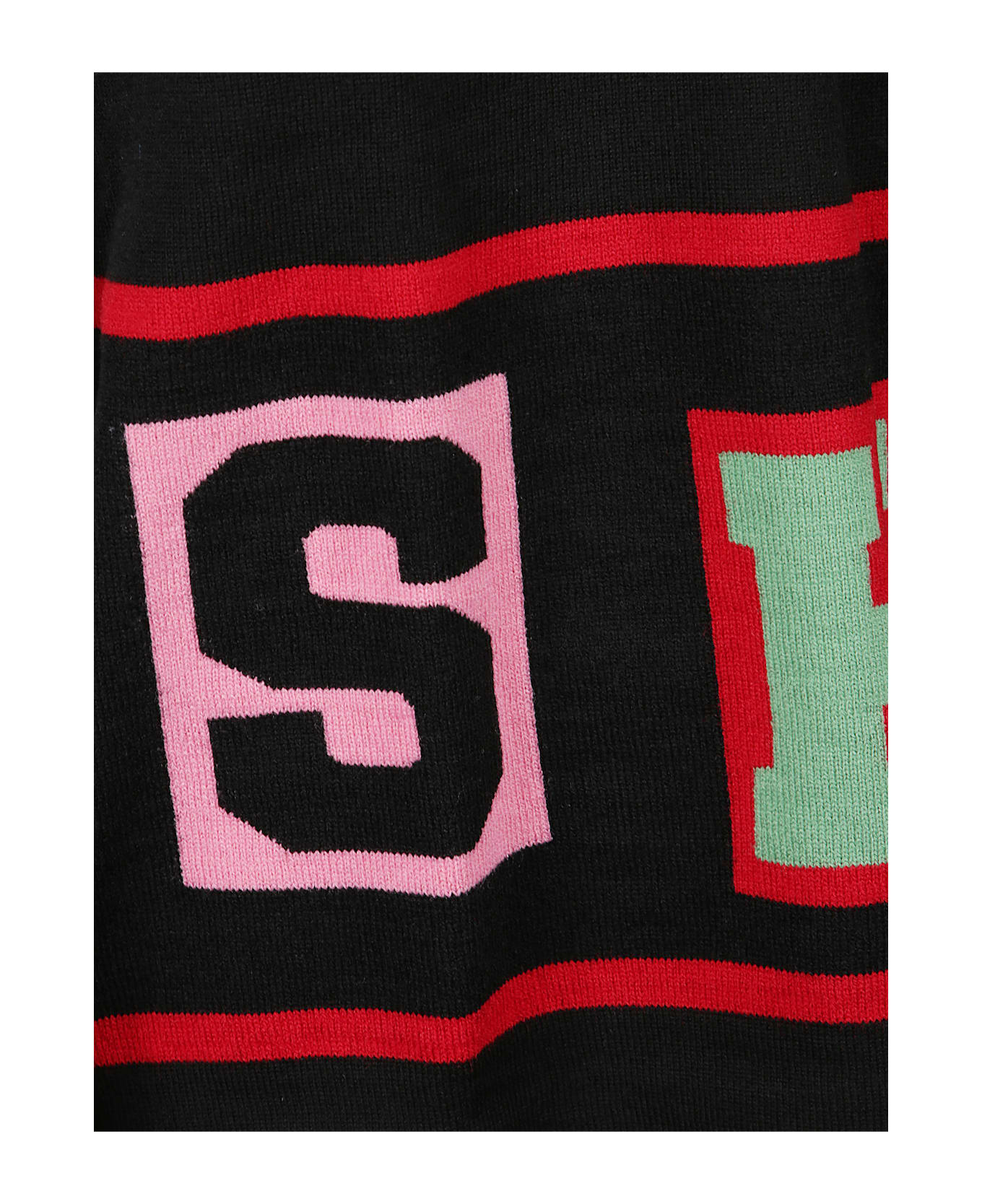 Comme des Garçons Crew Neck Sweater With Writing - Black