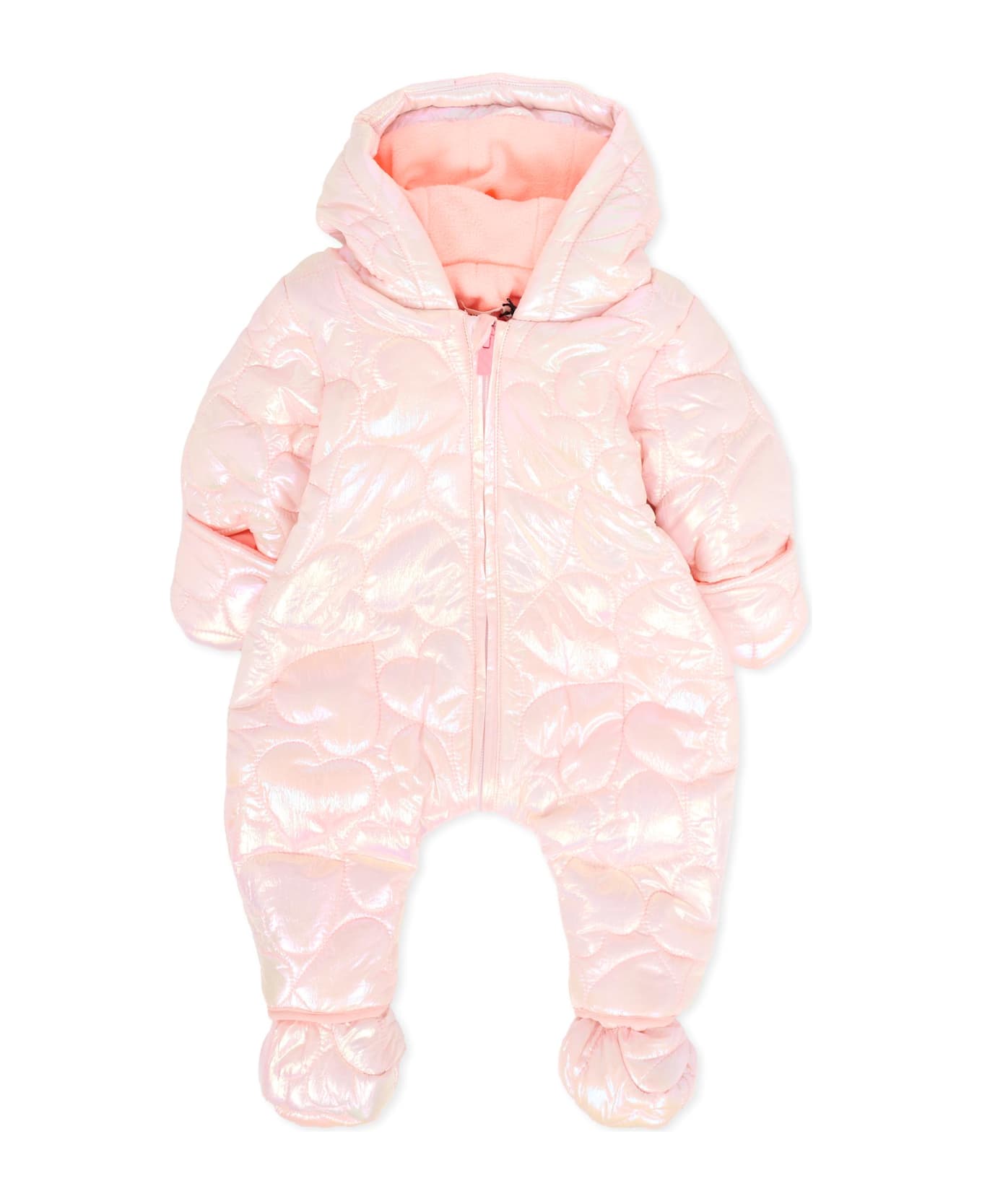 Billieblush Pink Down Jacket For Baby Girl With Bow - Pink