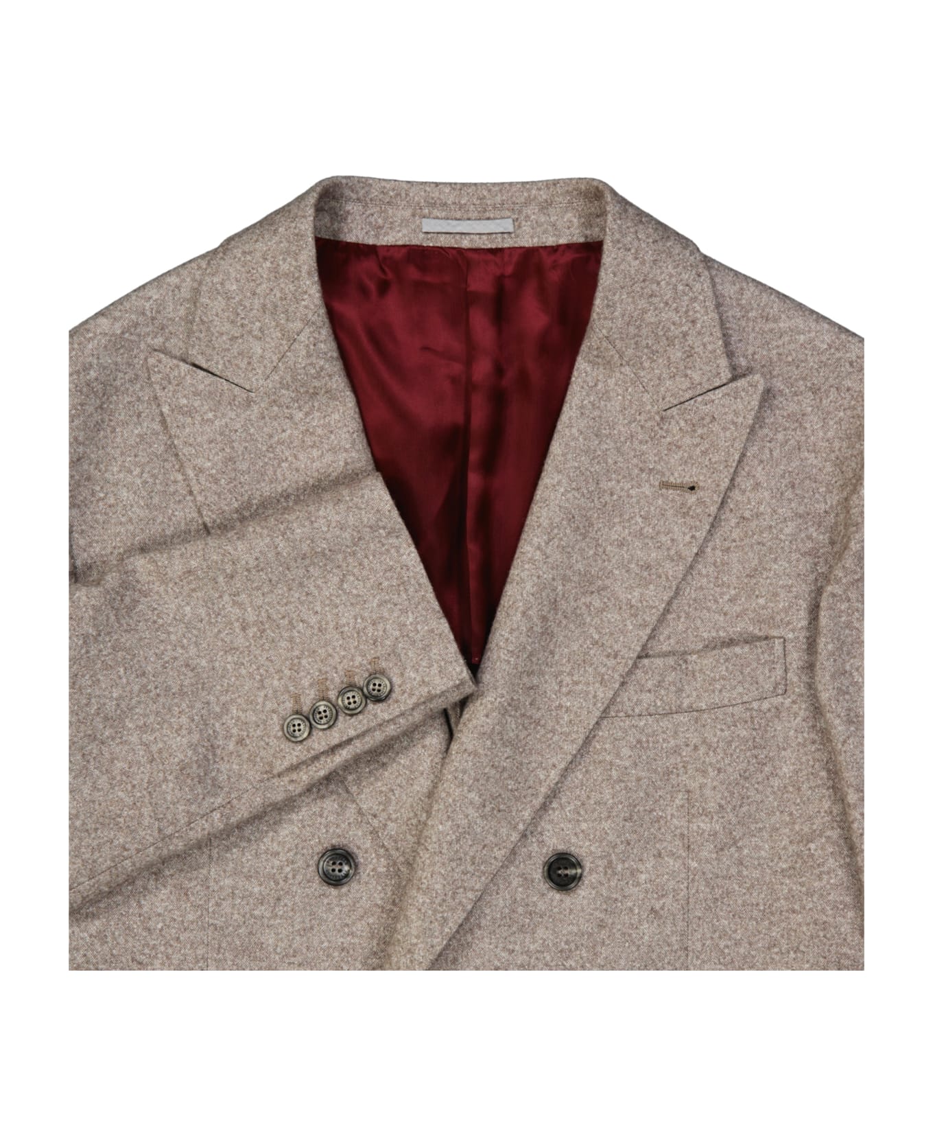 Brunello Cucinelli Double-breasted Wool Jacket - Beige