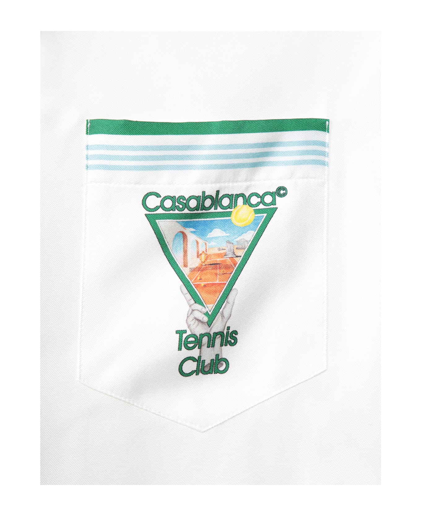 Casablanca Metaphysical Tennis Icon Silk Shirt - WHITE MULTI