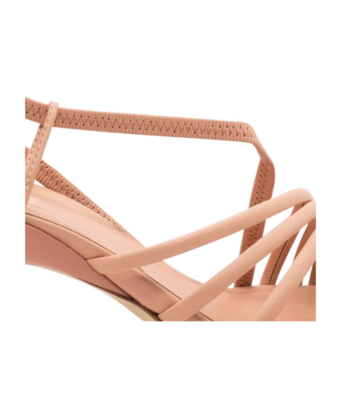 Vic Matié Slash Sandals In Soft Pink Nappa - Pink
