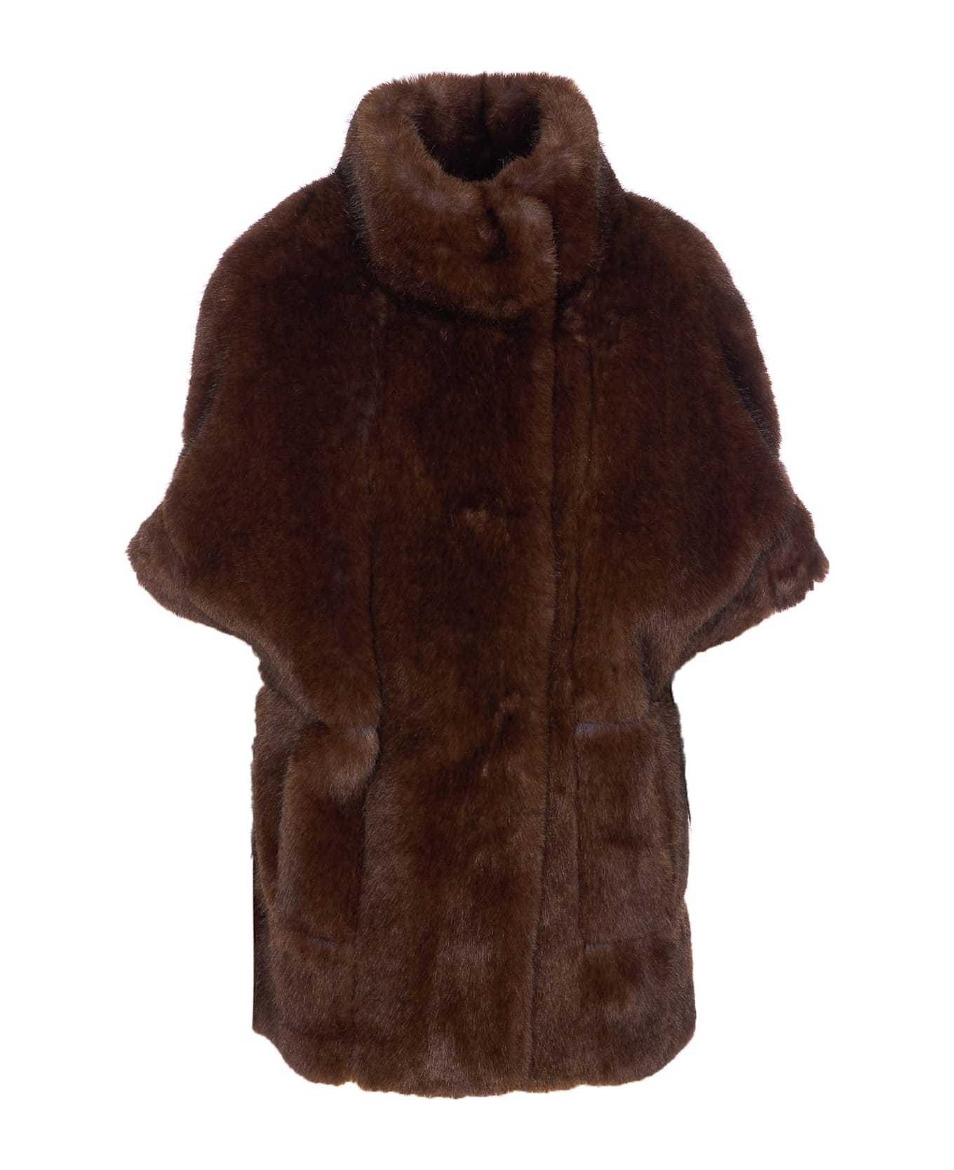 Valentini 1972 Eco Fur Zibellino Vest - Brown