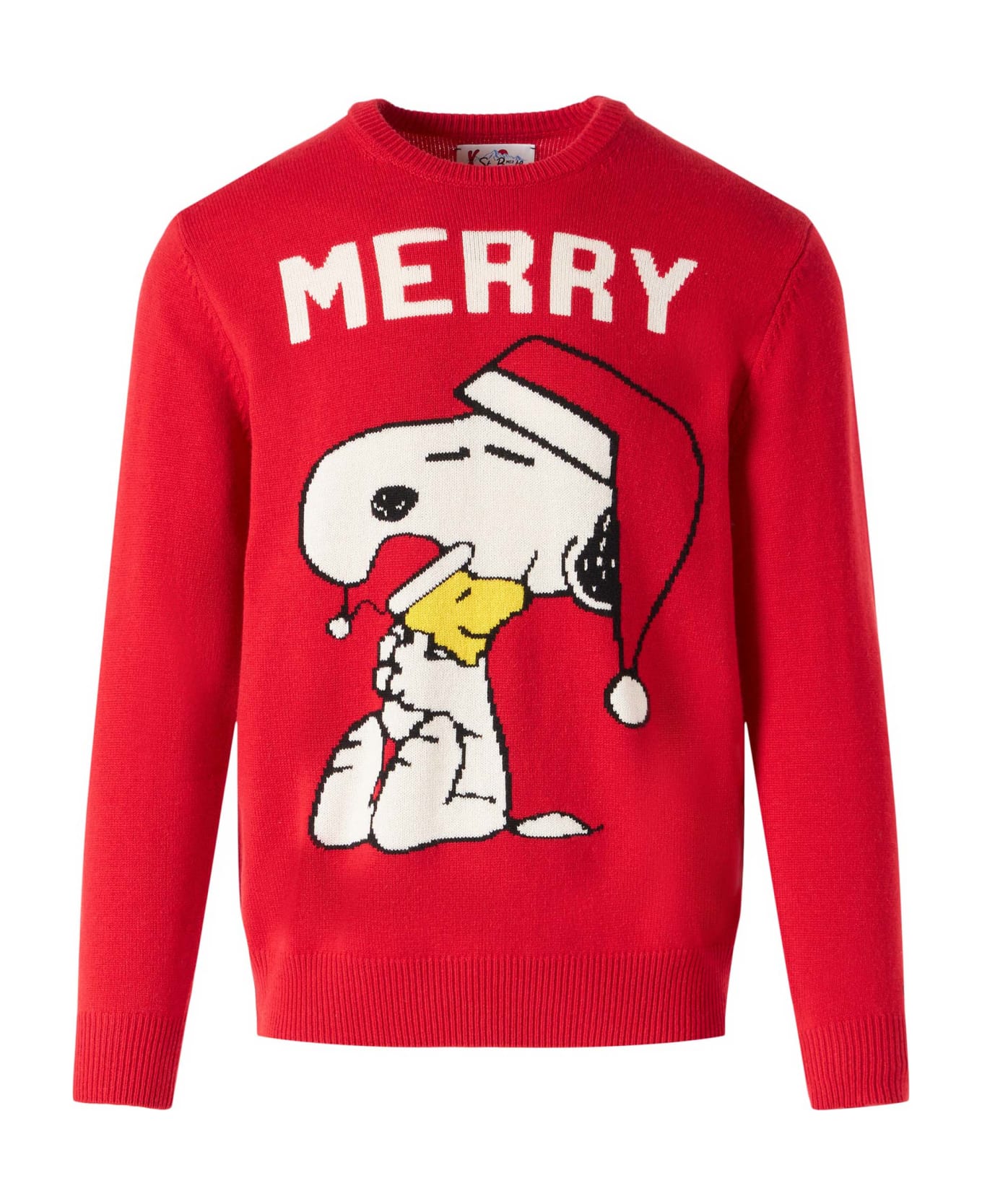 MC2 Saint Barth Man Red Sweater With Snoopy Print | Snoopy - Peanuts Special Edition - RED