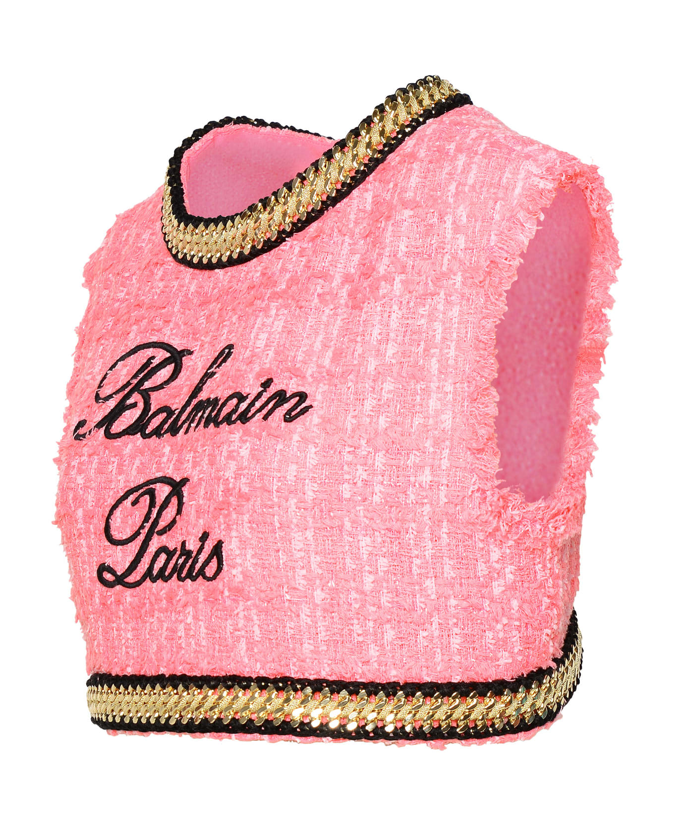 Balmain Tweed Short Top - Pink タンクトップ
