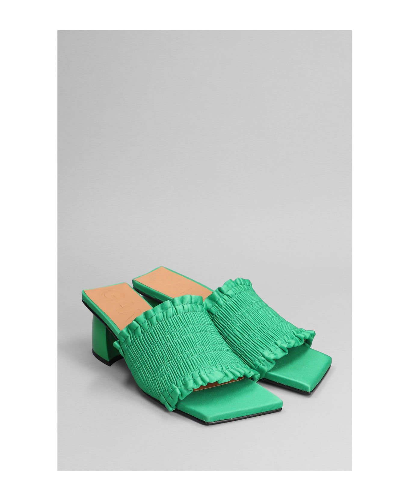 Ganni Slipper-mule In Green Polyester - green