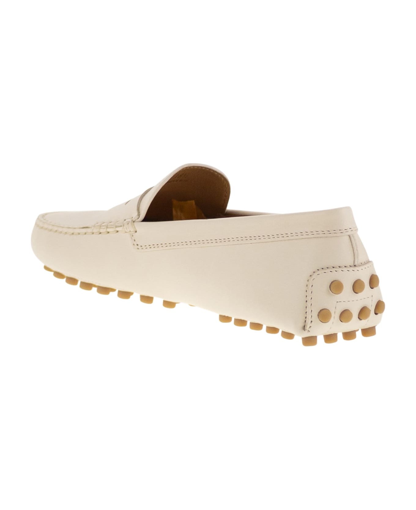 Tod
s Leather Moccasin Rubber Sole - IVORY