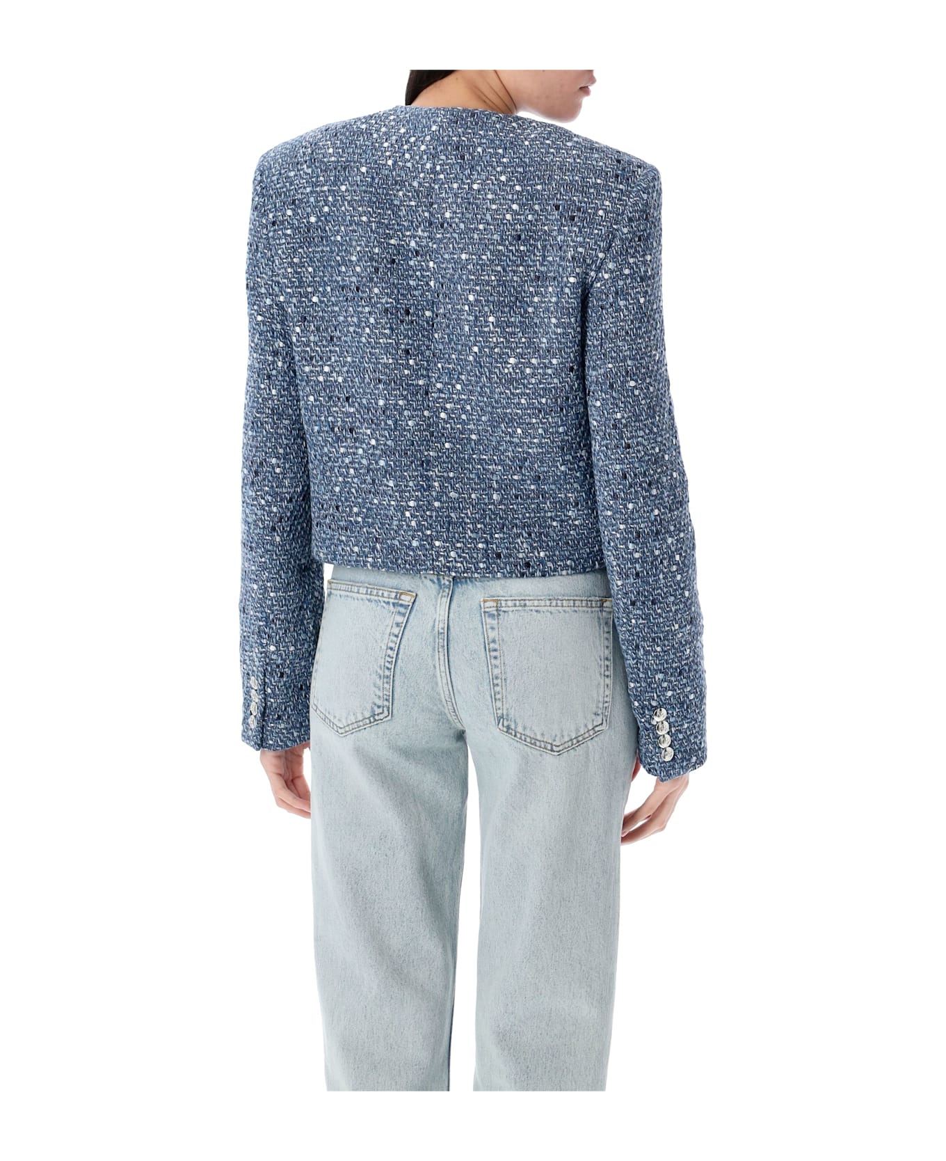 Anine Bing Amber Tweed Jacket - BLUE