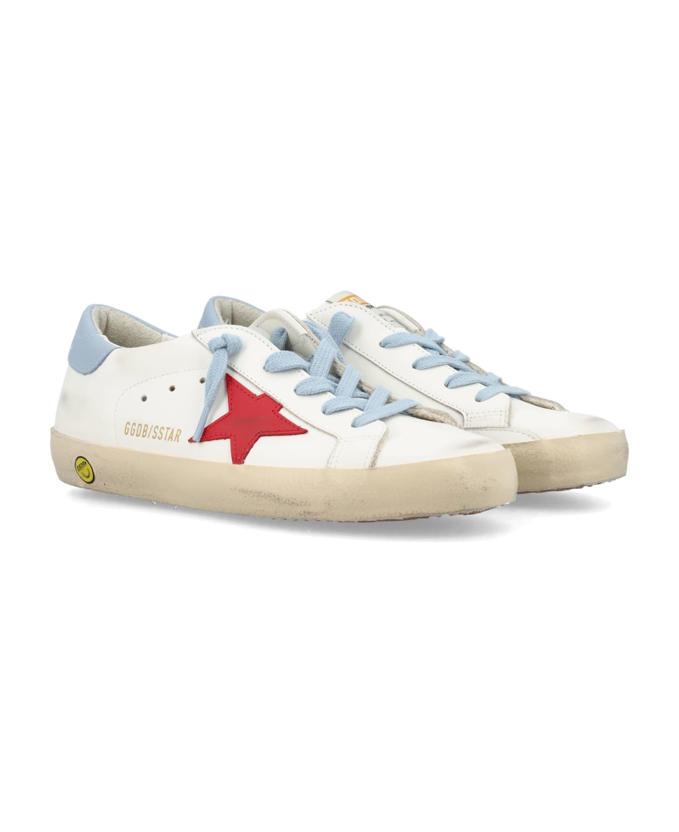 Golden Goose Super Star Sneakers - WHITE/RED/BLUE