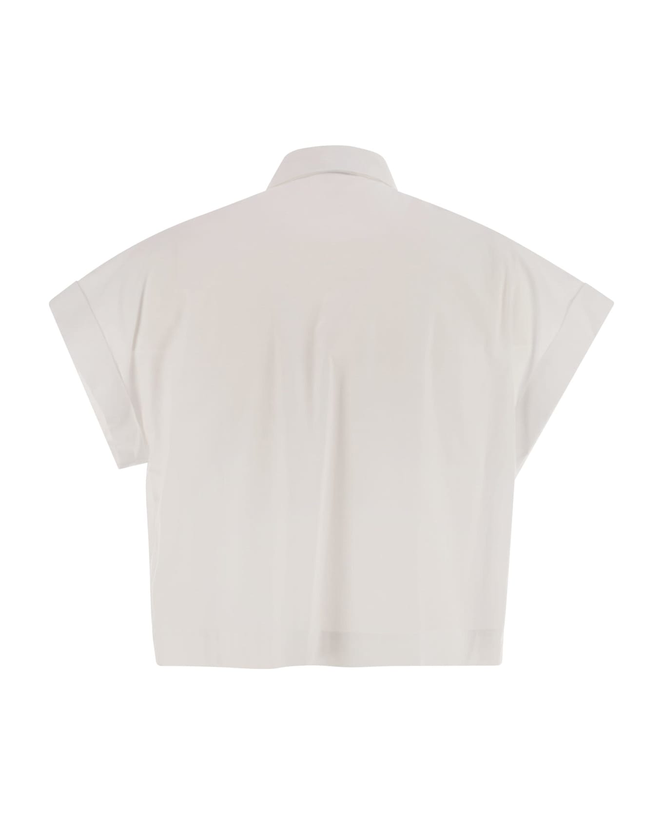 Peserico Cotton-blend Poplin Shirt - White