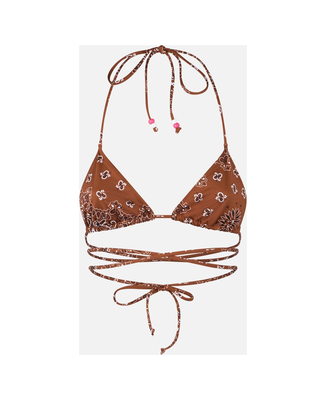 MC2 Saint Barth Woman Strappy Triangle Top Swimsuit - BROWN