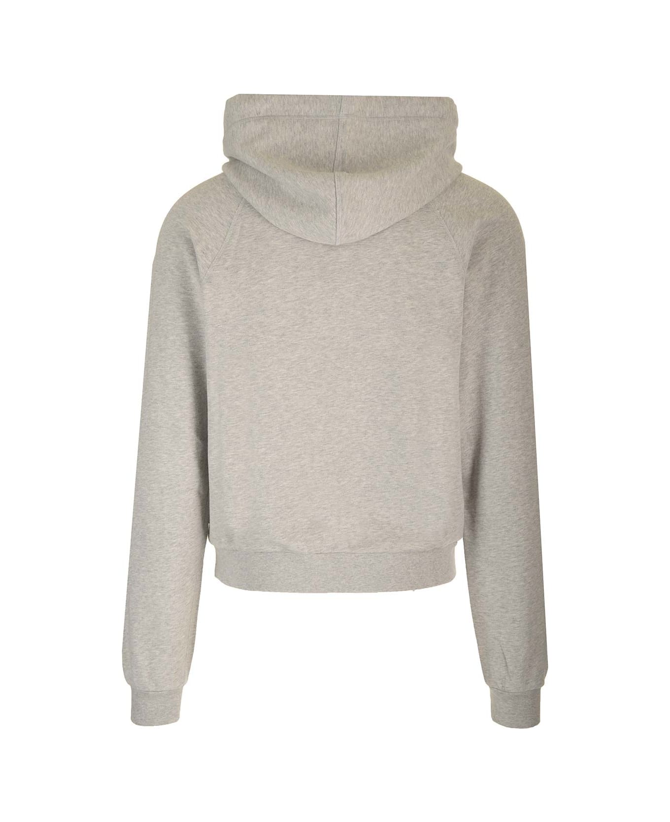 Palm Angels Gray Cotton Hoodie - Grey