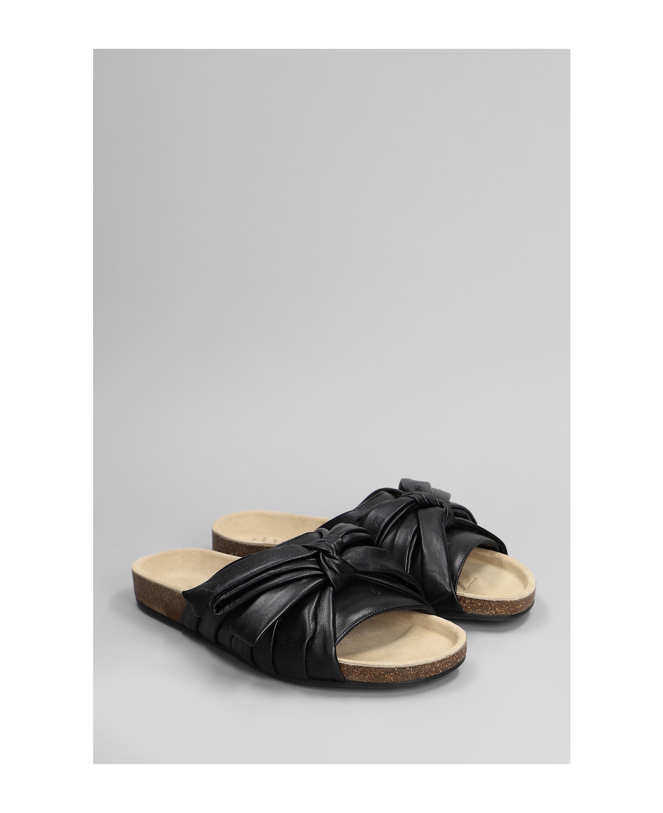 J.W. Anderson Flats In Black Leather - black