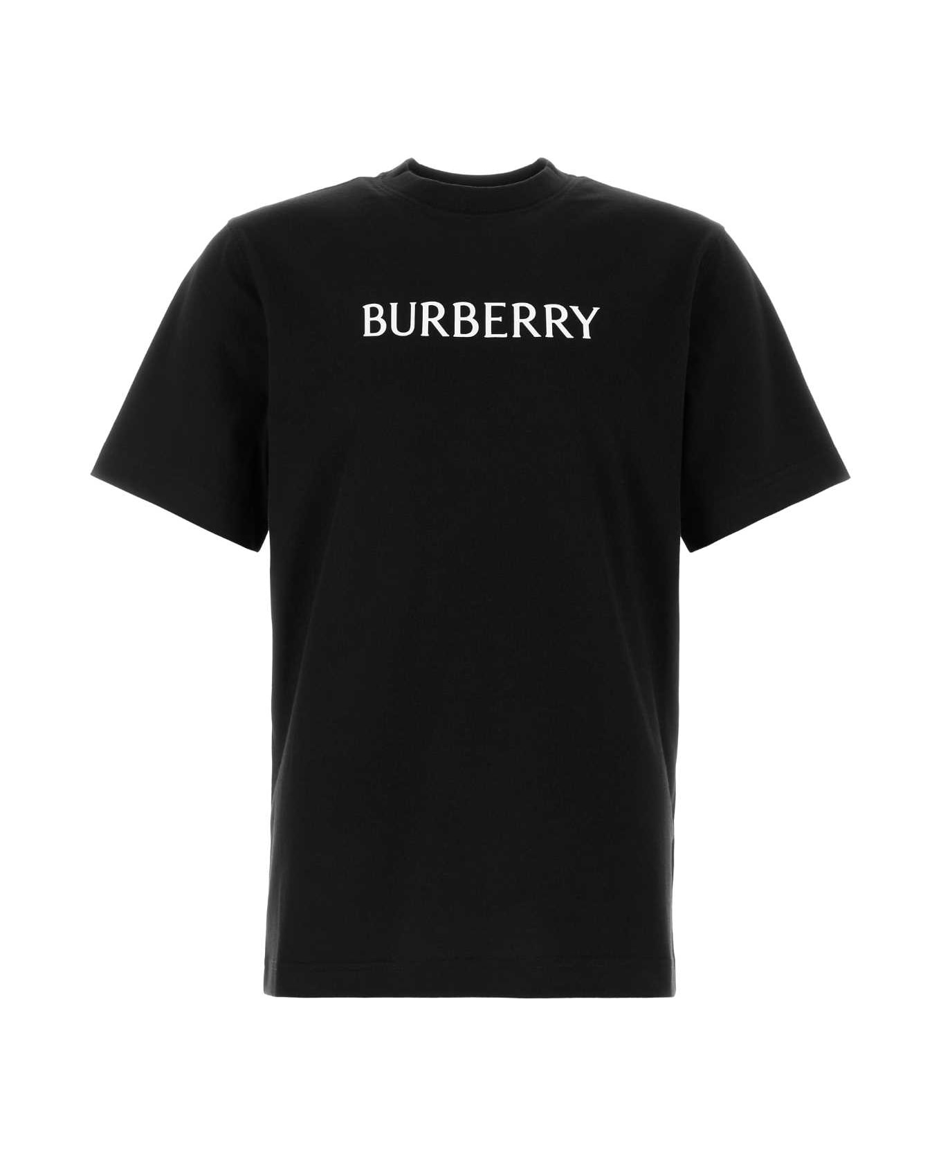 Burberry Black Cotton T-shirt - BLACK