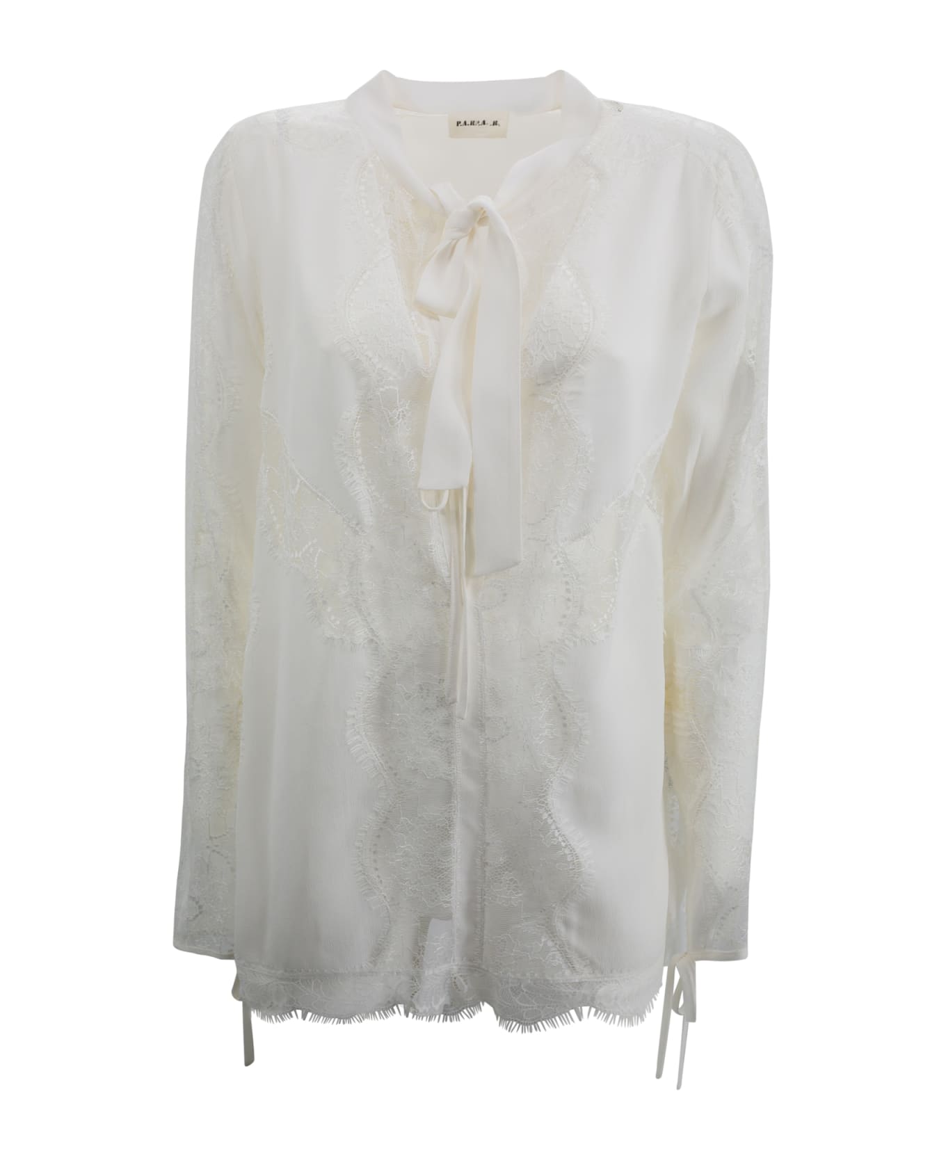 Parosh Semi-sheer Lace Shirt - Cream