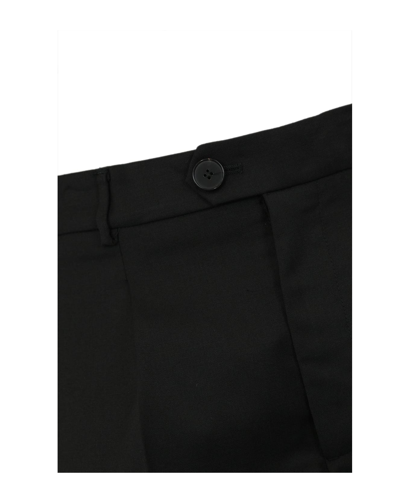 Amaranto Wool Trousers With Pleats - Black