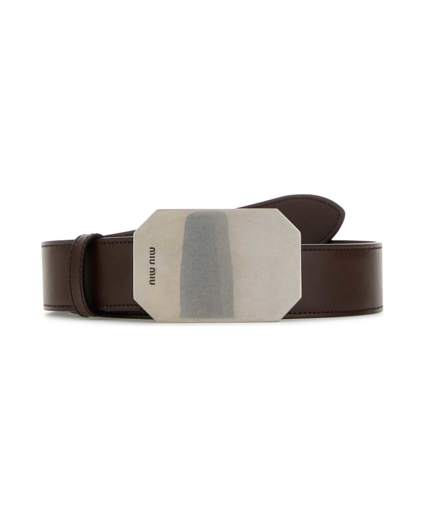 Miu Miu Brown Leather Belt - RADICA