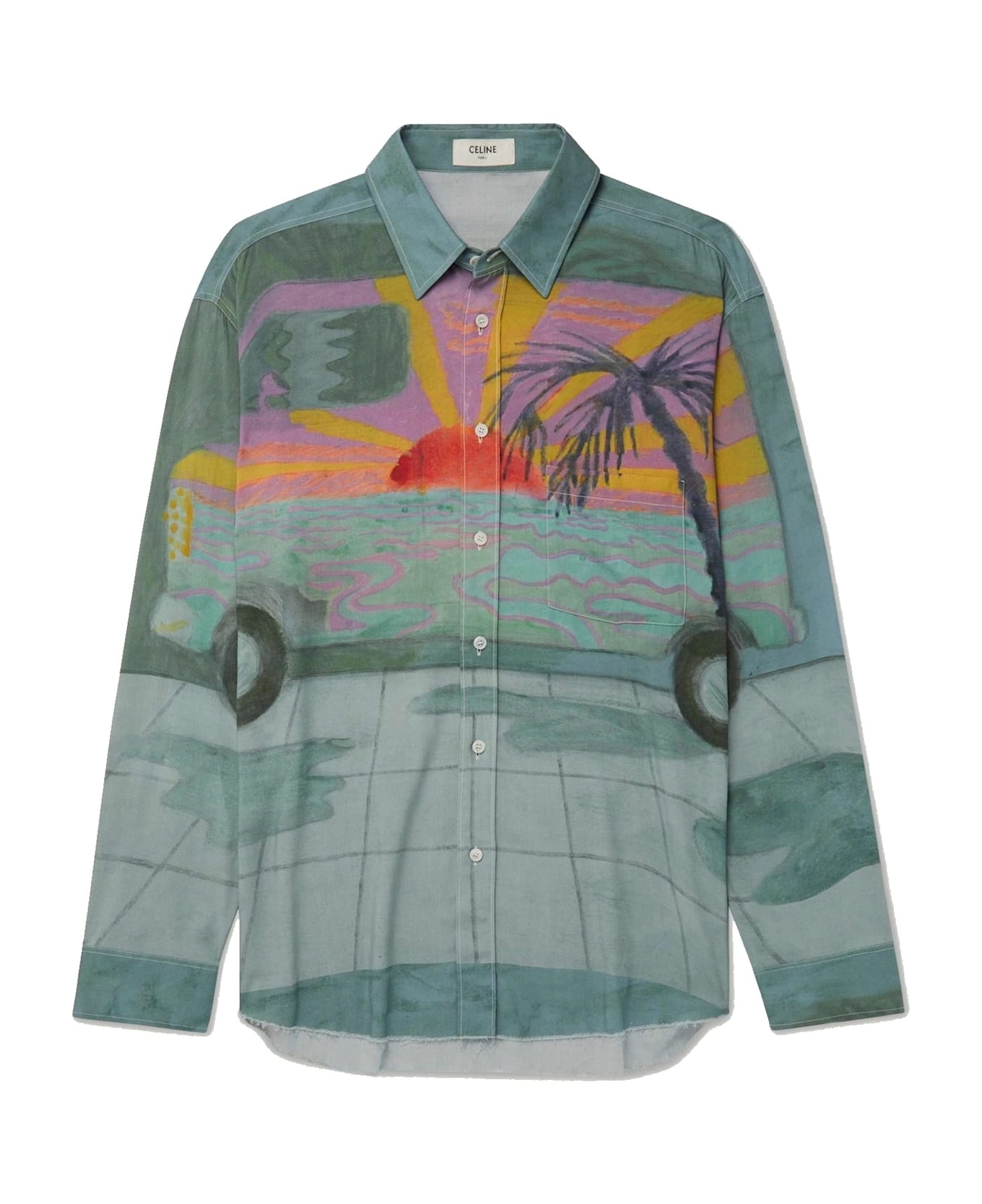 Celine Printed Shirt - Green