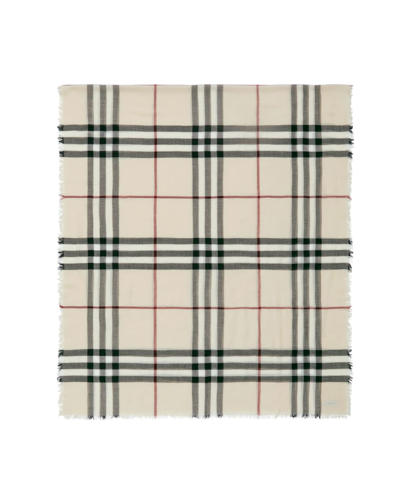 Burberry Giant Check Wool Scarf - Cream