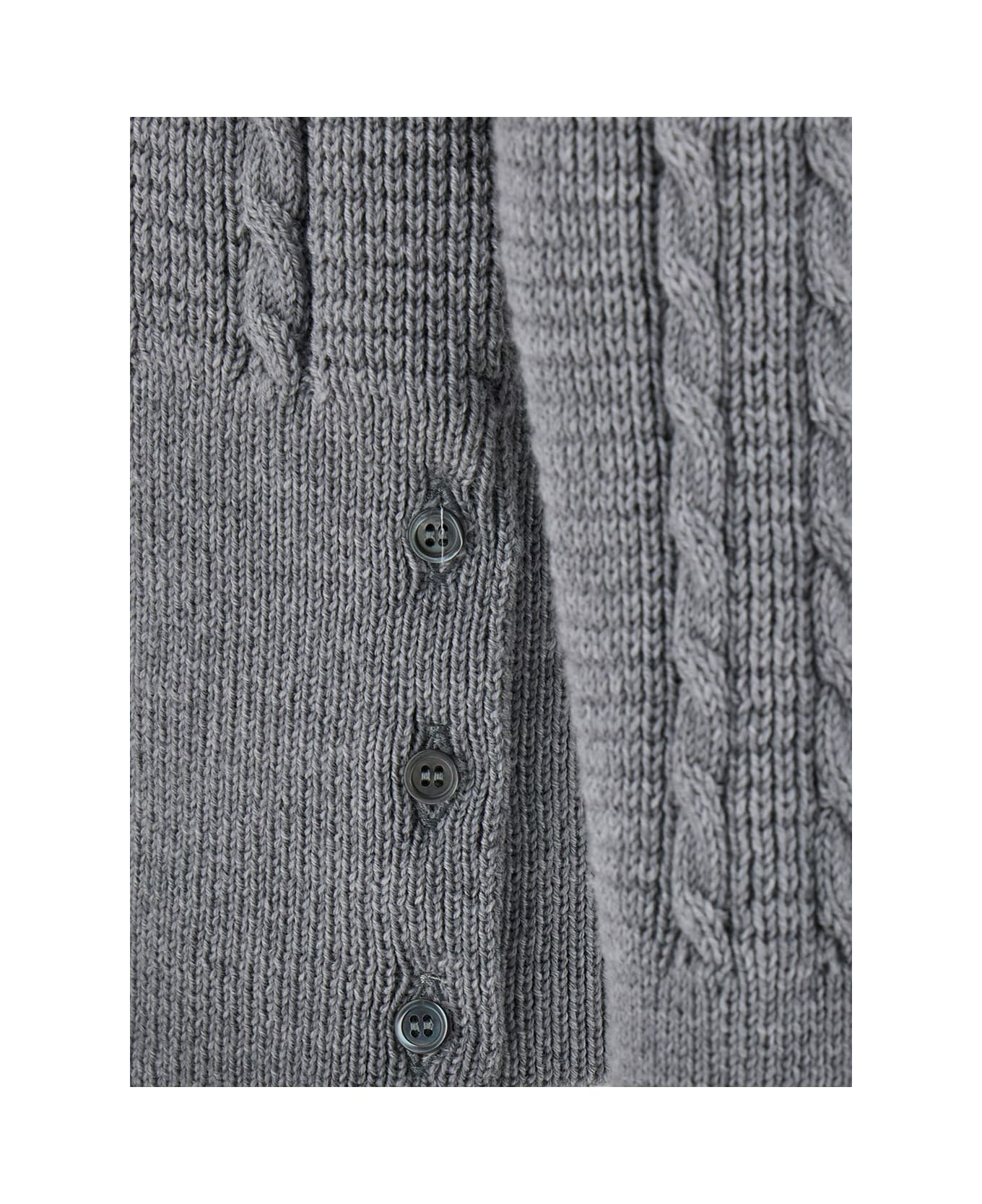 Thom Browne 'cable' Sweater - Lt Grey