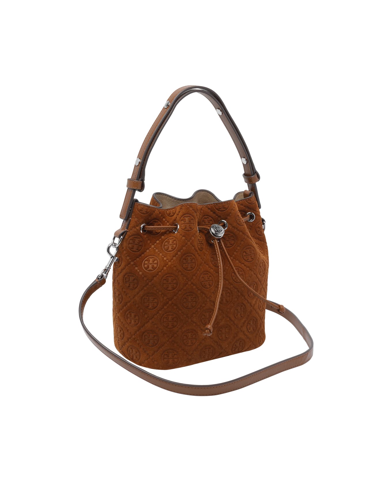 Tory Burch T Monogram Bucket Bag - BROWN