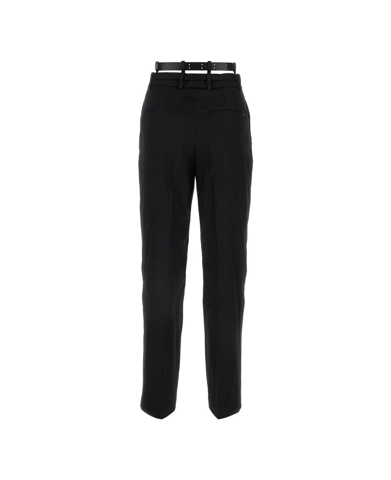 Jil Sander Wide Leg Belted Tailored Trousers - Black