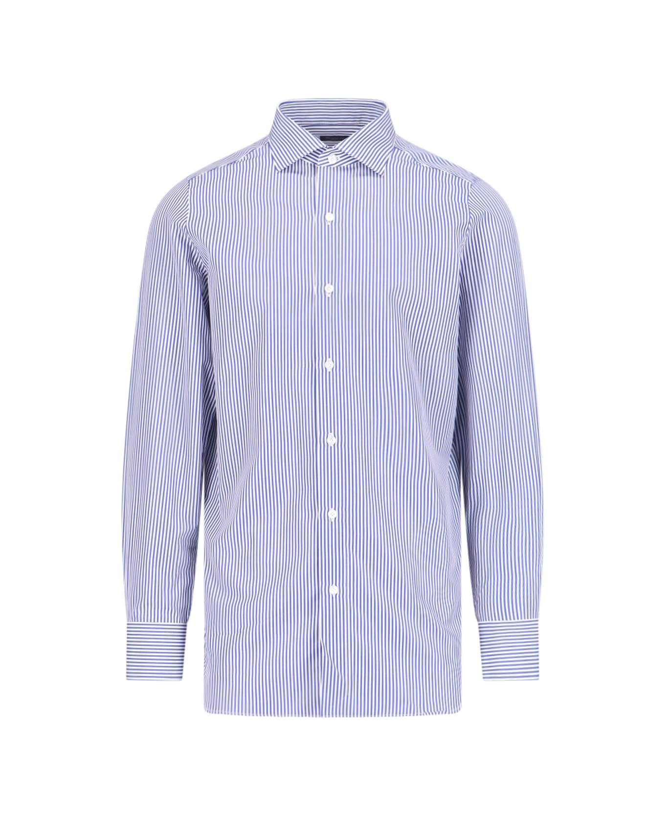 Finamore Stripe Shirt - Blue シャツ