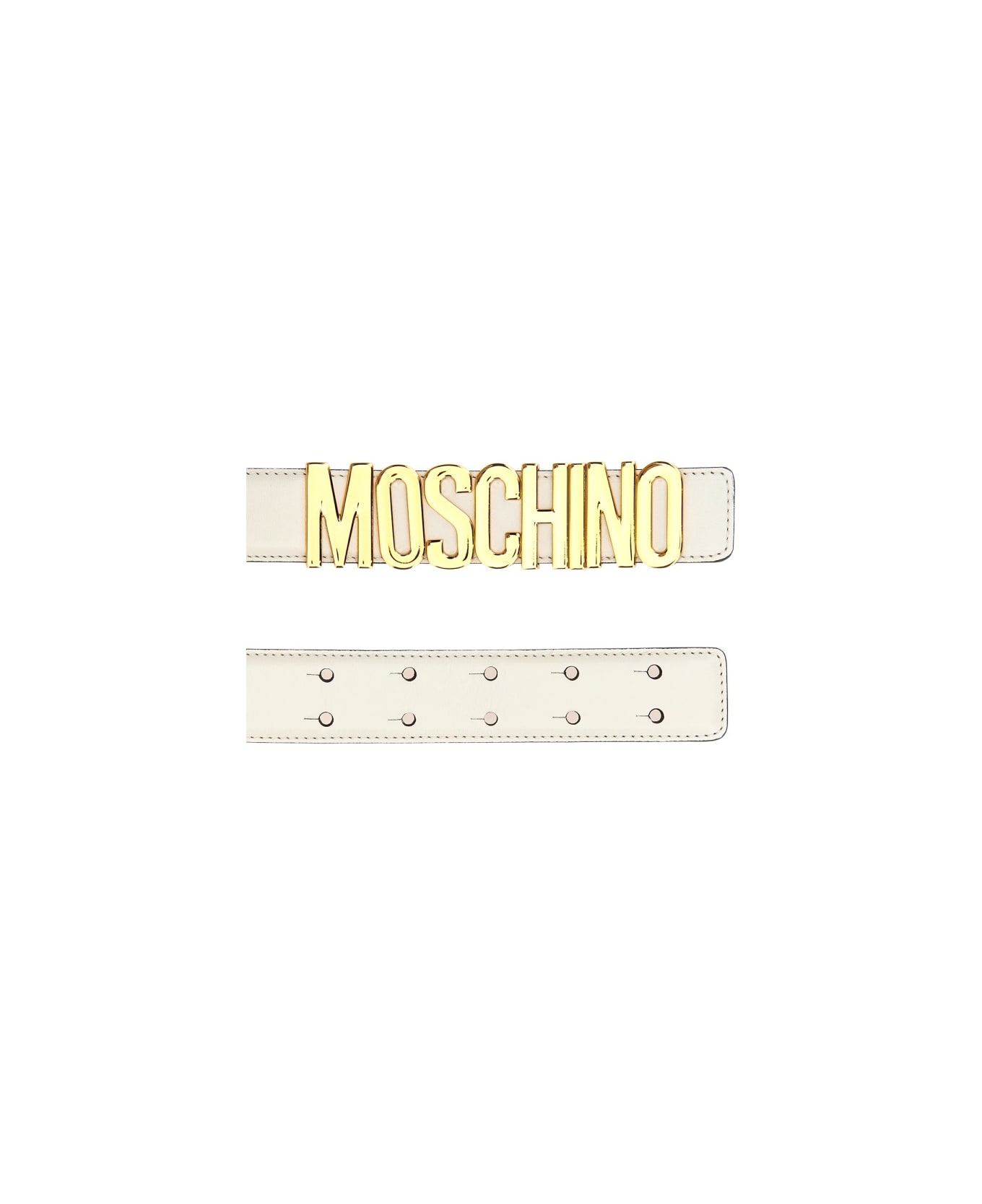 Moschino Leather Belt - WHITE
