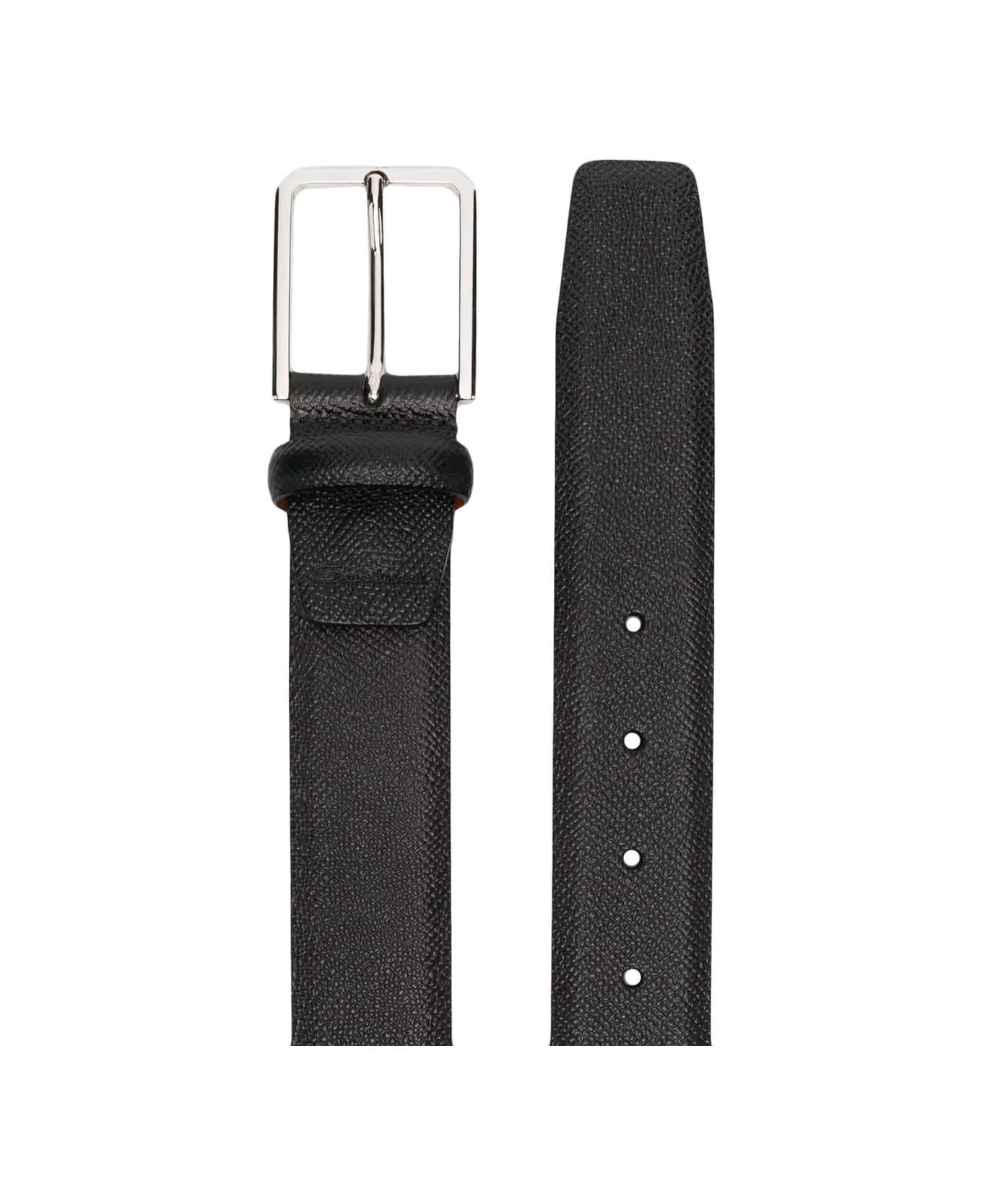 Santoni Regular Belt - Black ベルト