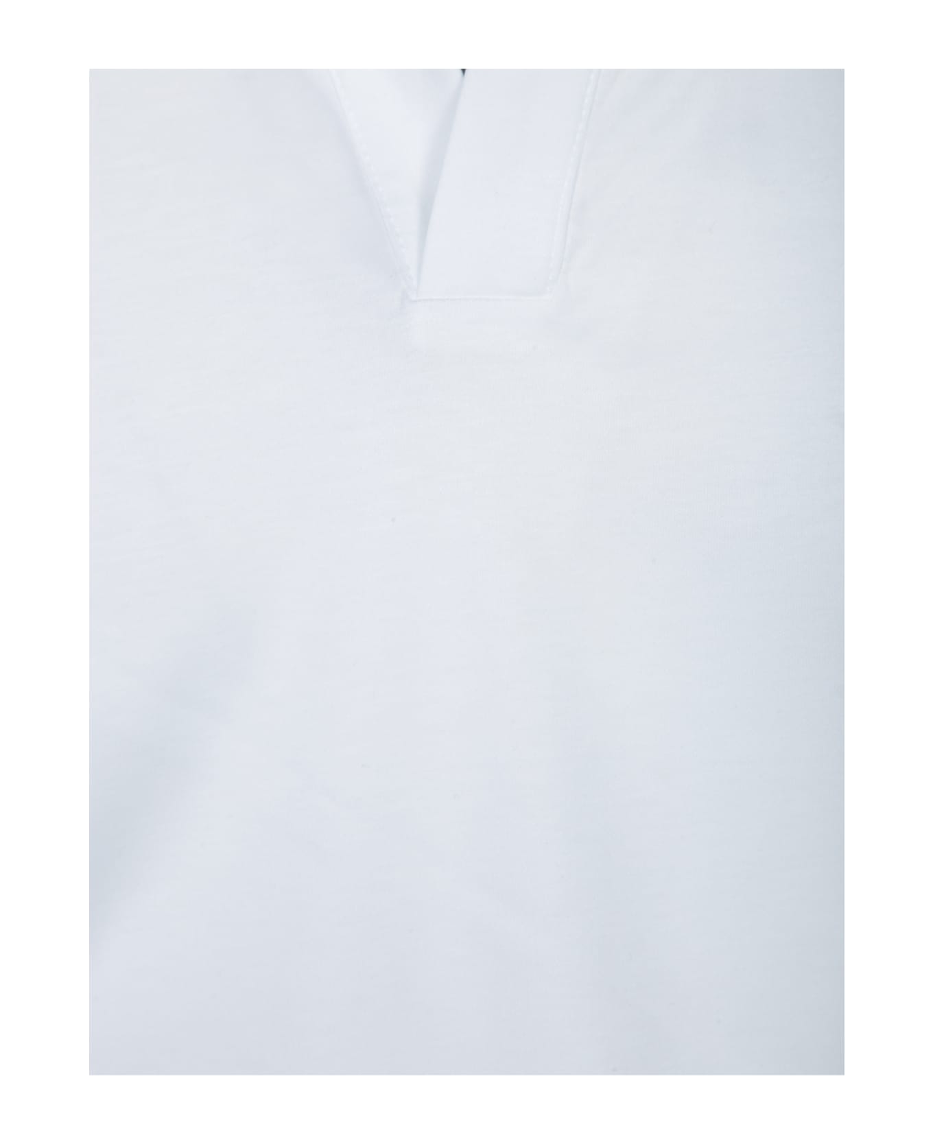 Herno White Derby Interlock Polo - White